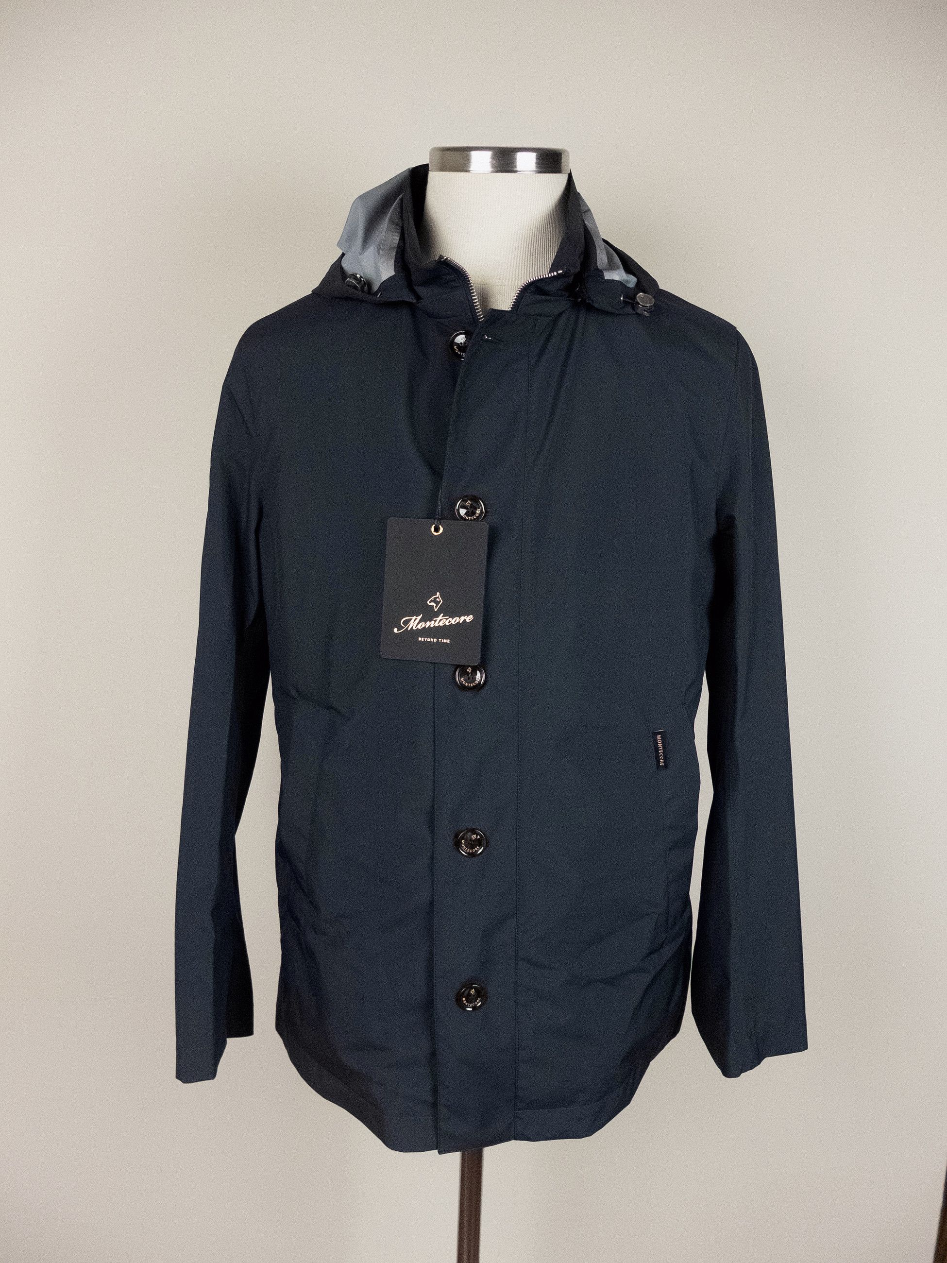 Montecore MONTECORE Italy dark blue hooded nylon jacket XL Size US XL / EU 56 / 4 - 1 Thumbnail