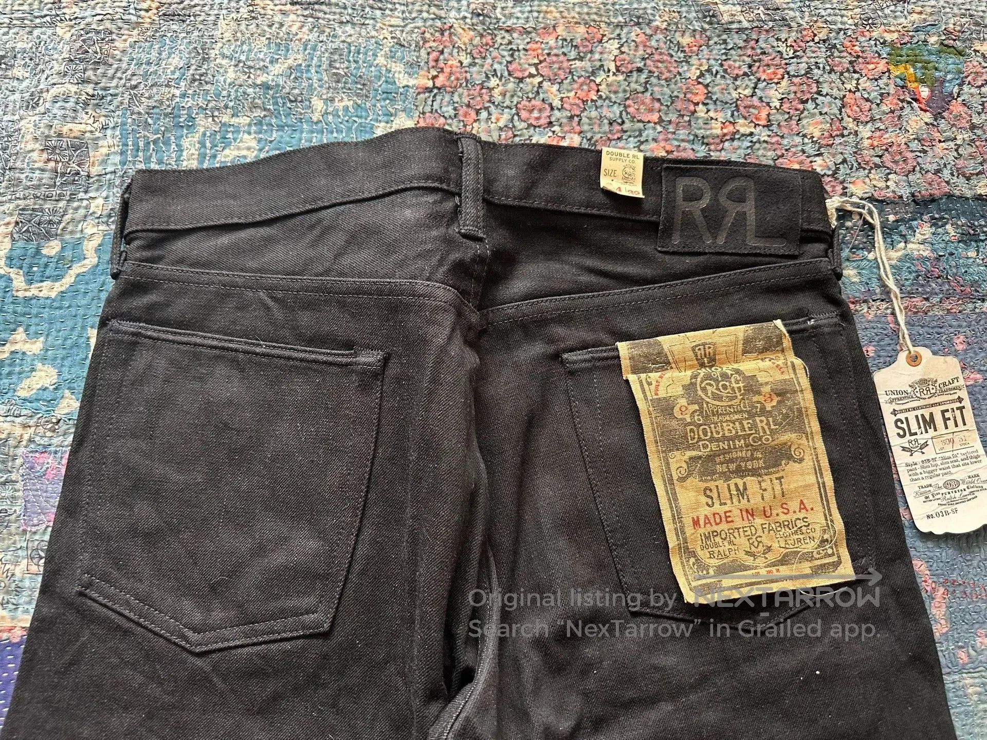 RRL Ralph Lauren RRL Distressed Black Slim Fit Jeans. Size US 34 / EU 50 - 5 Thumbnail