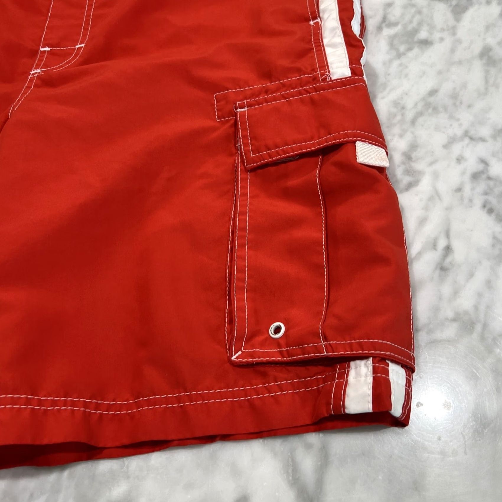 Ocean Pacific VINTAGE Ocean Pacific OP Men’s Large Swim Trunks Lined Orange Red Trunks Mens Beach 90s Size US 33 - 5 Thumbnail