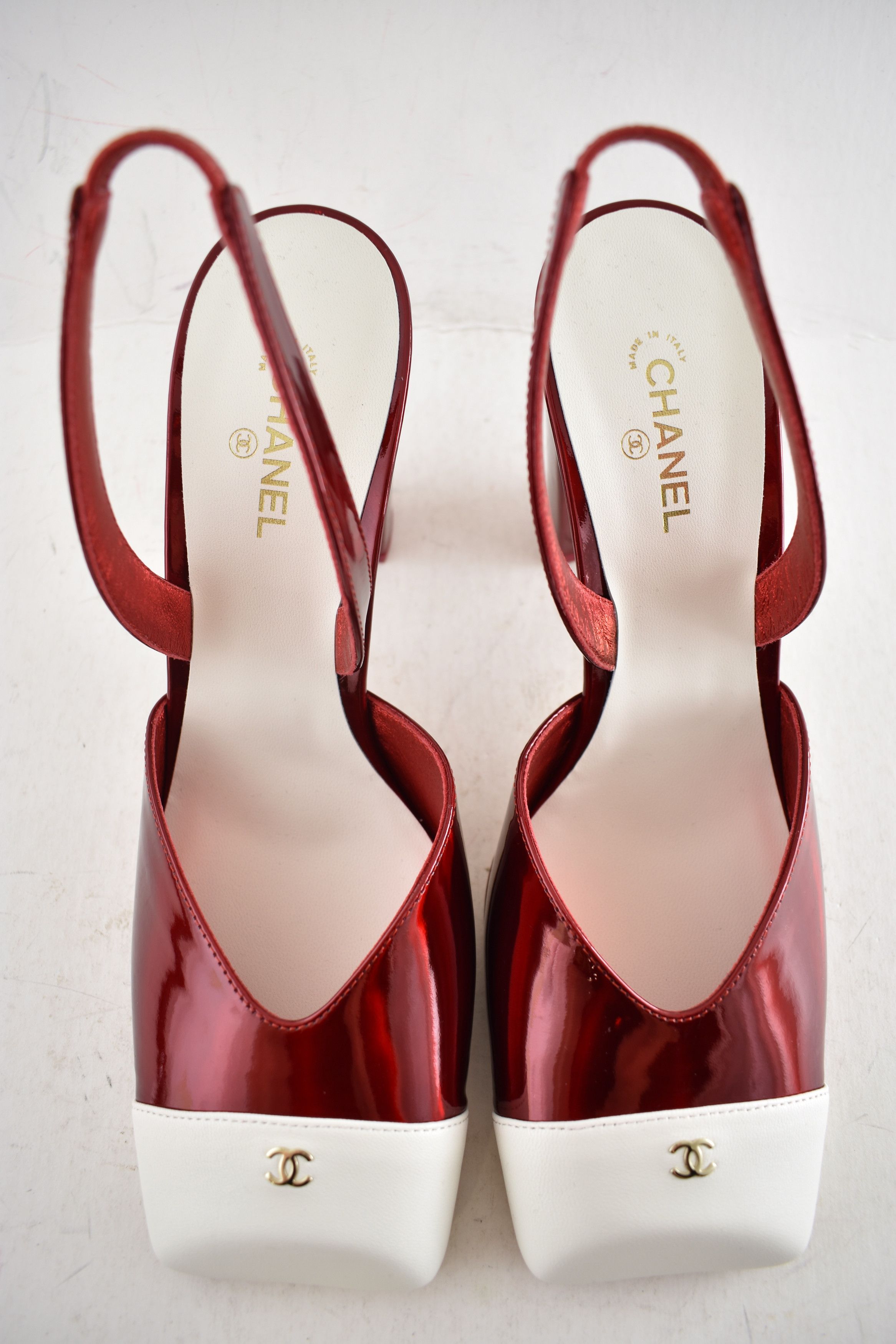 Chanel 26S Blazy White Square Toe CC Slingback Block Heel Pump 42 Size US 12 / IT 42 - 11 Thumbnail
