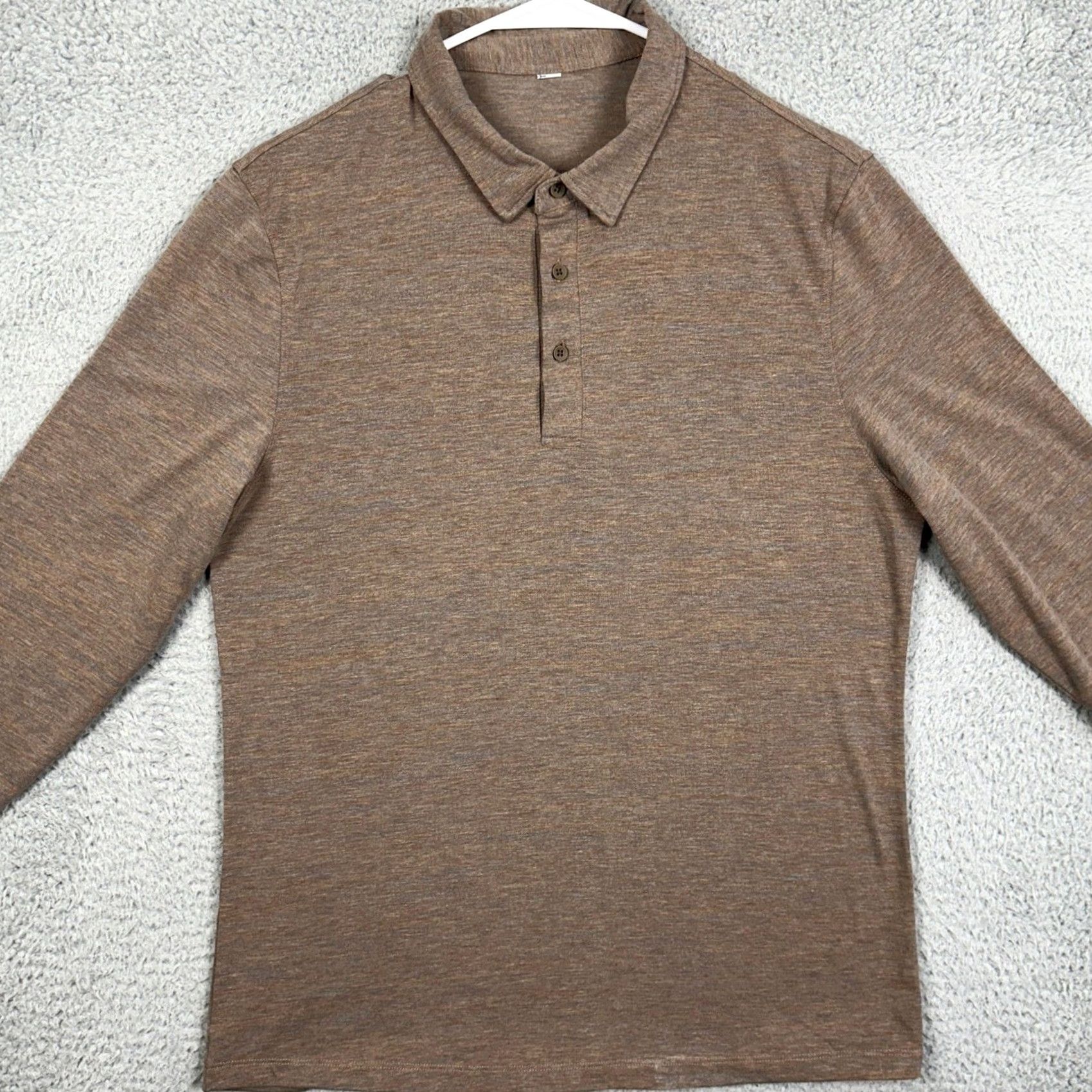 Vintage Crzyoga Polo Shirt Brown Long Sleeve Men Small Casual Classic Button Neck Collared Solid Size US S / EU 44-46 / 1 - 2 Thumbnail