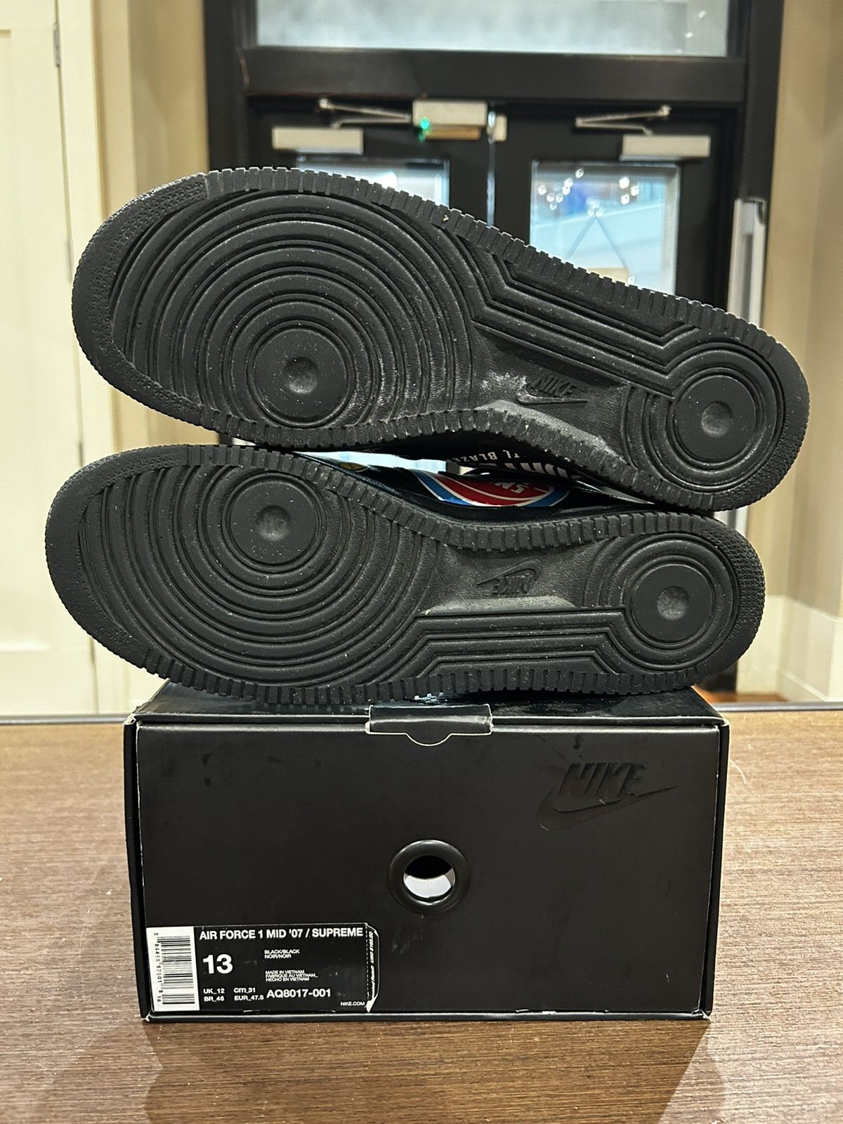 Nike × Supreme Nike Air Force 1 Mid Supreme NBA Black Size US 13 / EU 46 - 6 Thumbnail