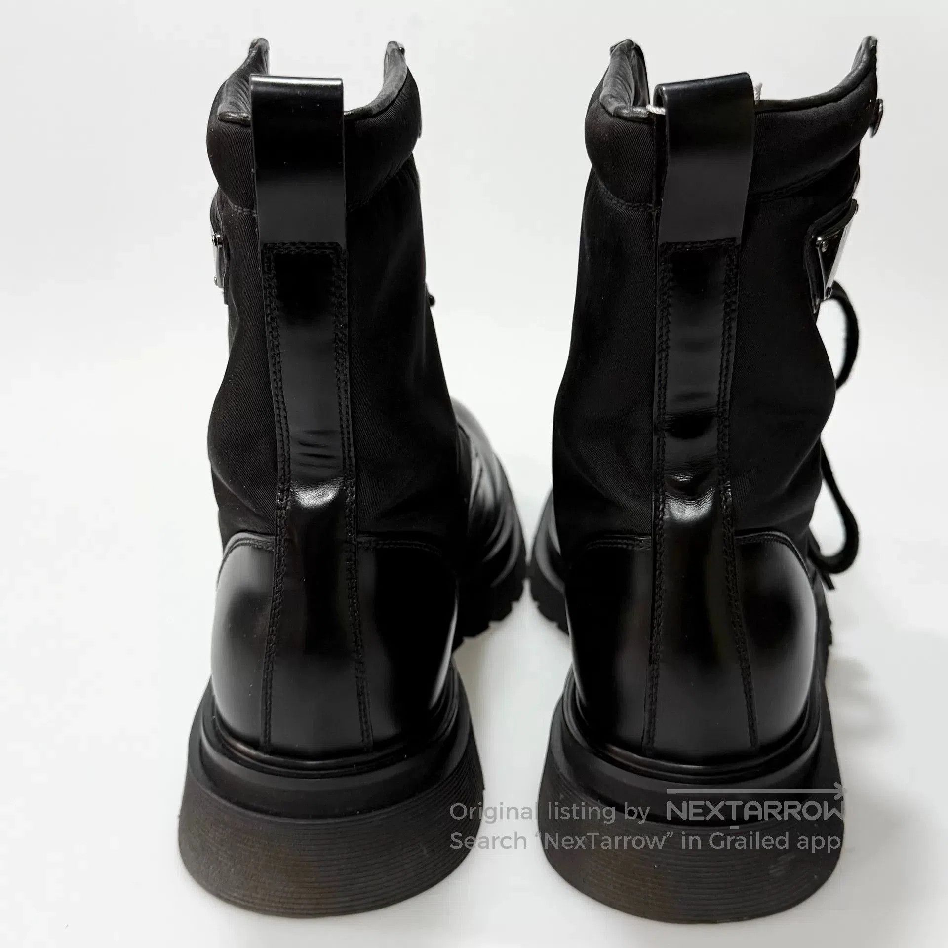 Prada Prada Black Iron Triangle Logo Martin Boots. Size US 7 / IT 37 - 5 Thumbnail
