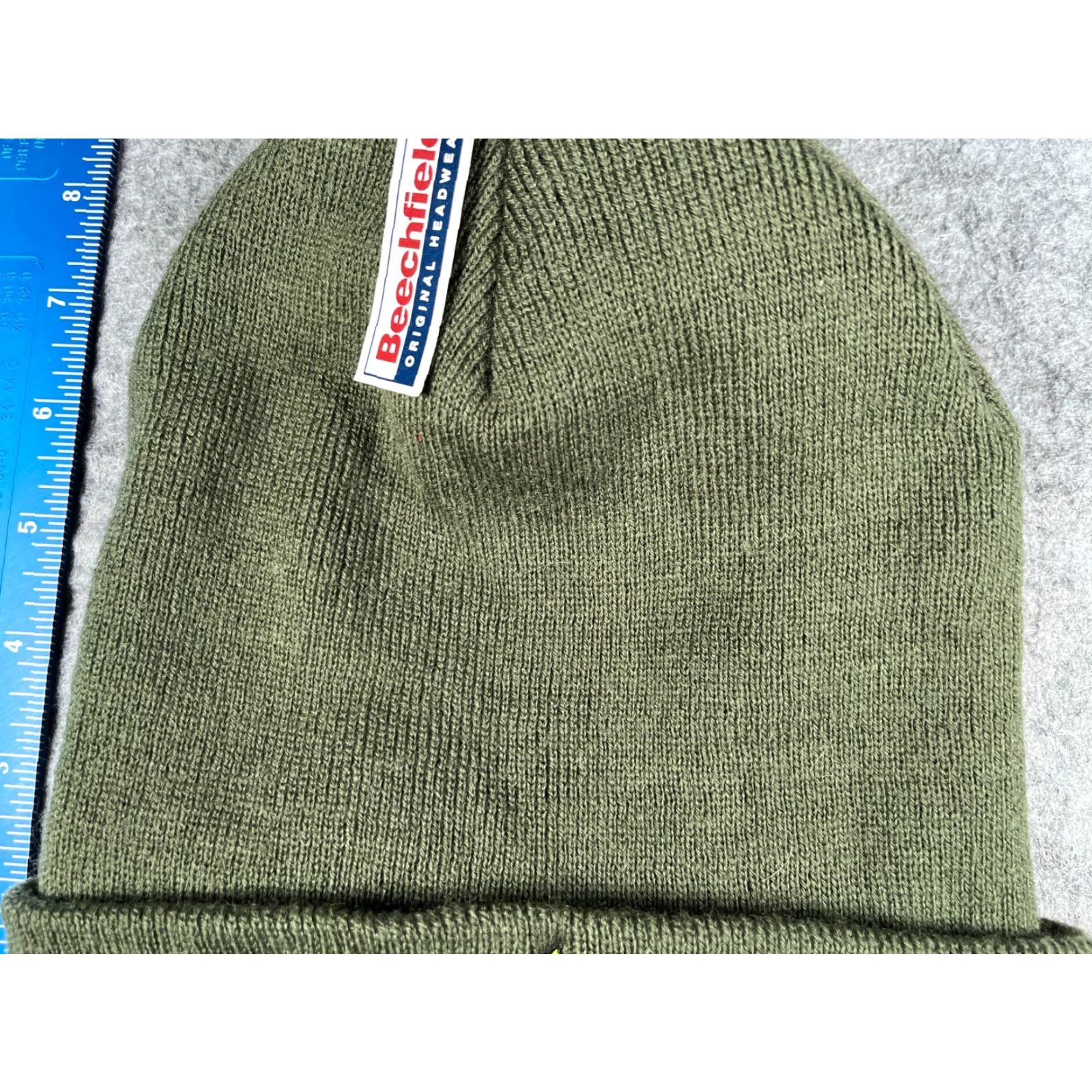 Vintage Beechfield Beanie Toque Adult One Size Green Knit 100% Acrylic S Logo Ski NEW Hat Mens Boys Mens Size ONE SIZE - 3 Thumbnail