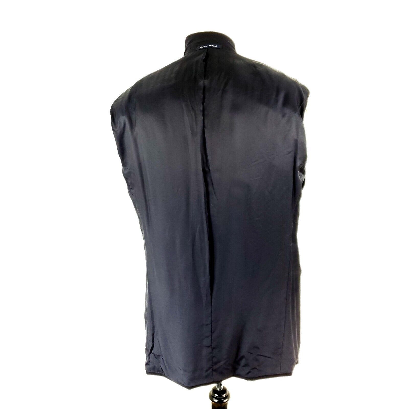 Alan Flusser Alan Flusser Wool 3 Silver Button Blazer 42L Gray Blue Size 42L - 11 Thumbnail