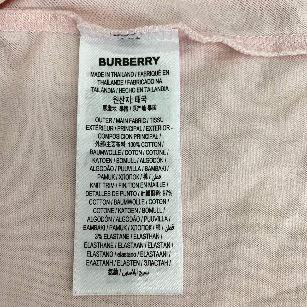 Burberry Burberry Pink Crewneck Cotton T-Shirt With Red "My Crown" Gr Size S / US 4 / IT 40 - 5 Thumbnail