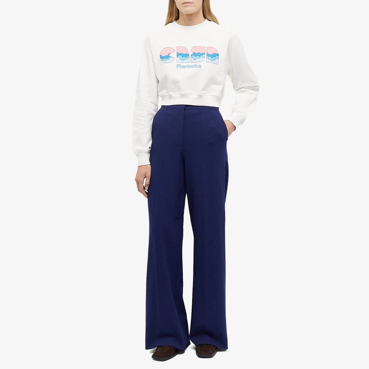 Casablanca o1mle0524 Cropped Sweatshirt in White Size L / US 10 / IT 46 - 4 Thumbnail