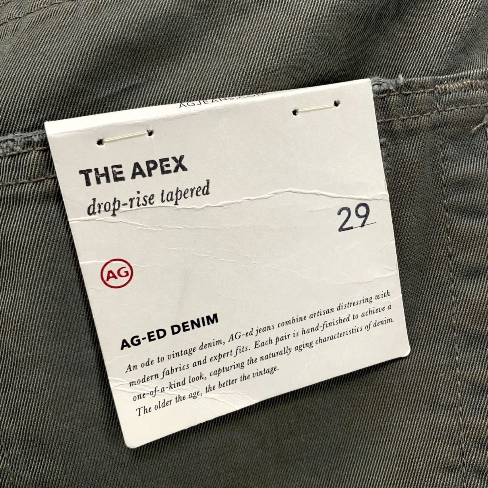 Denime AG Adriano Goldschmied Jeans Green Distressed 30x28.5 Denim Slim Mens Jeans Size US 29 - 4 Thumbnail