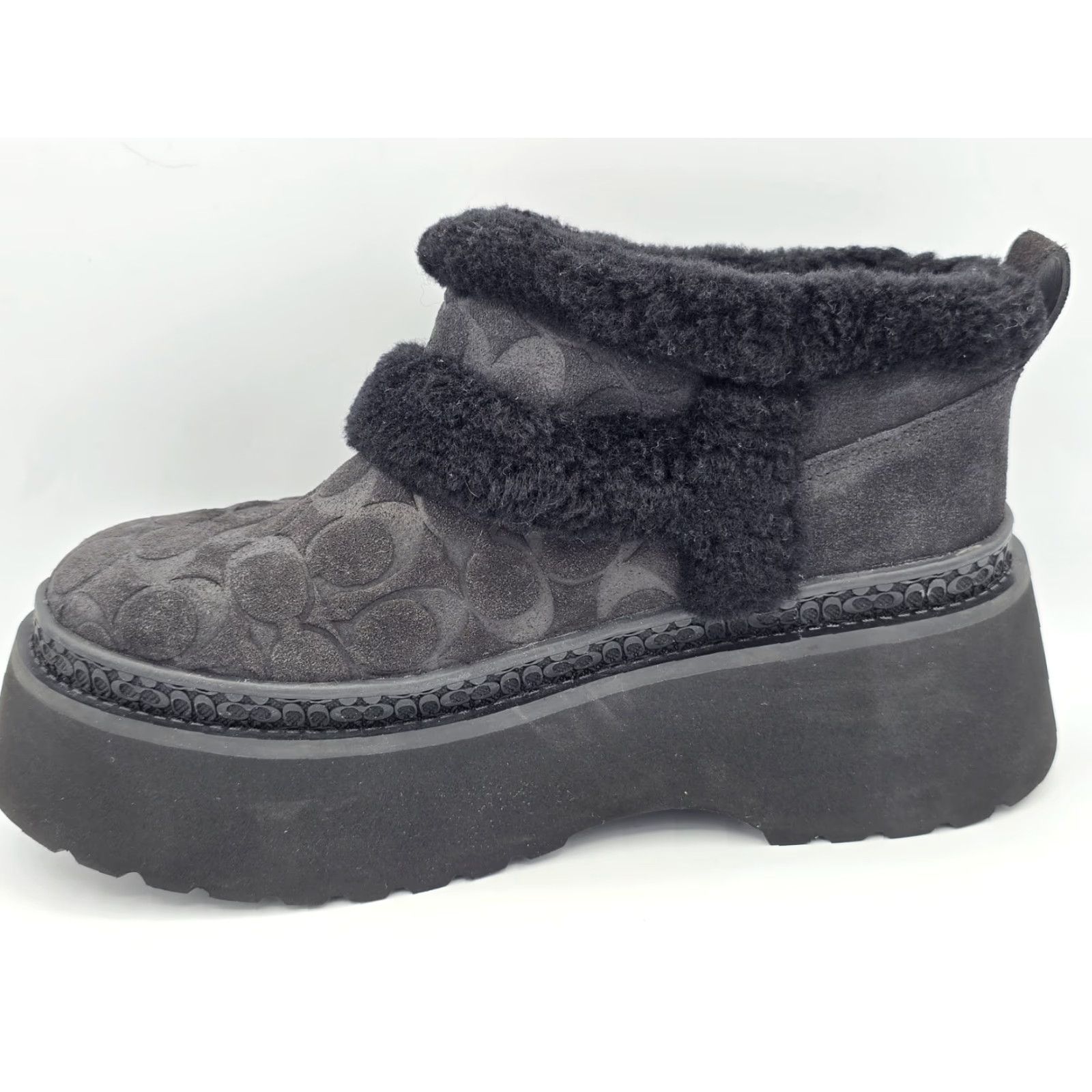 Coach Coach Boots Women Christina Shearling Bootie - Black Suede Sherpa Lined UGQ Sz 8B - 8B US - Coach Print Pattern Womens Boots Size US 6 / IT 36 - 5 Thumbnail