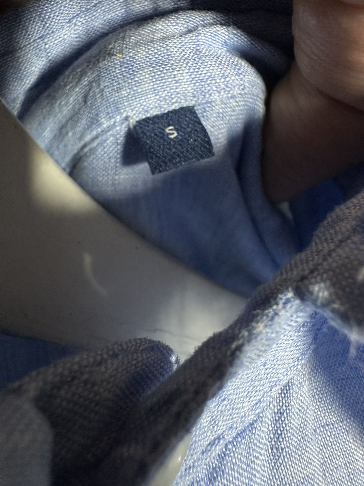 Boggi Boggi Milano Linen Shirt Men S Blue Button Down Long Sleeve Size US S / EU 44-46 / 1 - 5 Thumbnail