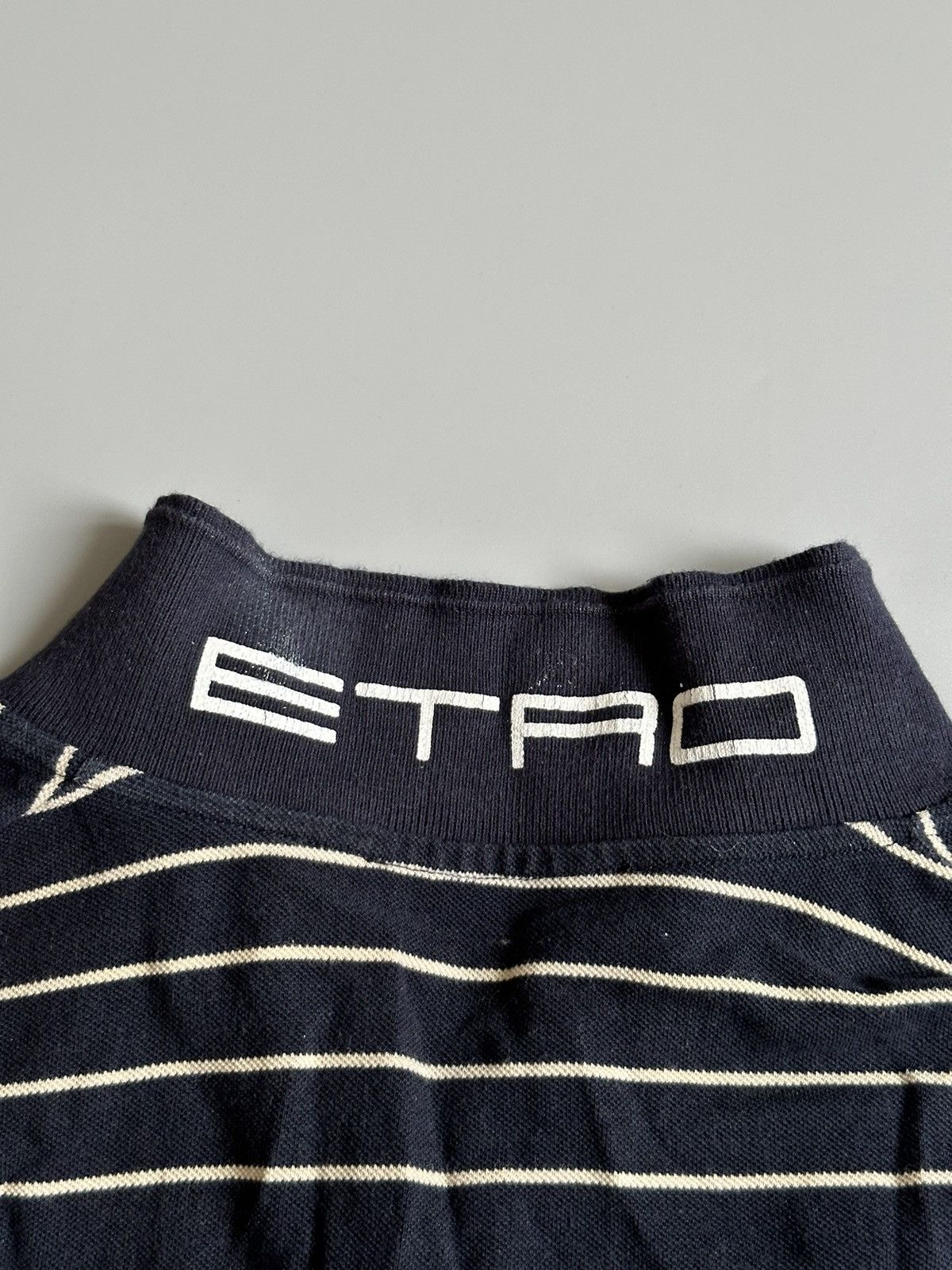 Etro Etro Milano Polo Shirt Size XL Blue Striped Made In Italy Size US XL / EU 56 / 4 - 4 Thumbnail