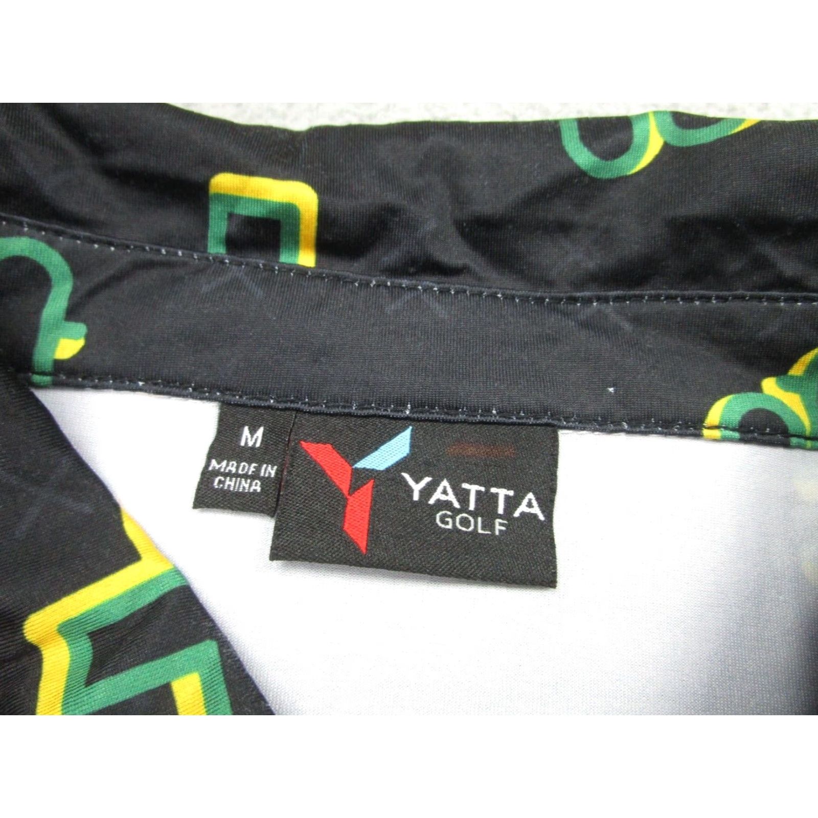 Vintage Yatta Golf Polo Shirt Men M Black Green Cactus All Over Performance Active Golf Size US M / EU 48-50 / 2 - 6 Thumbnail