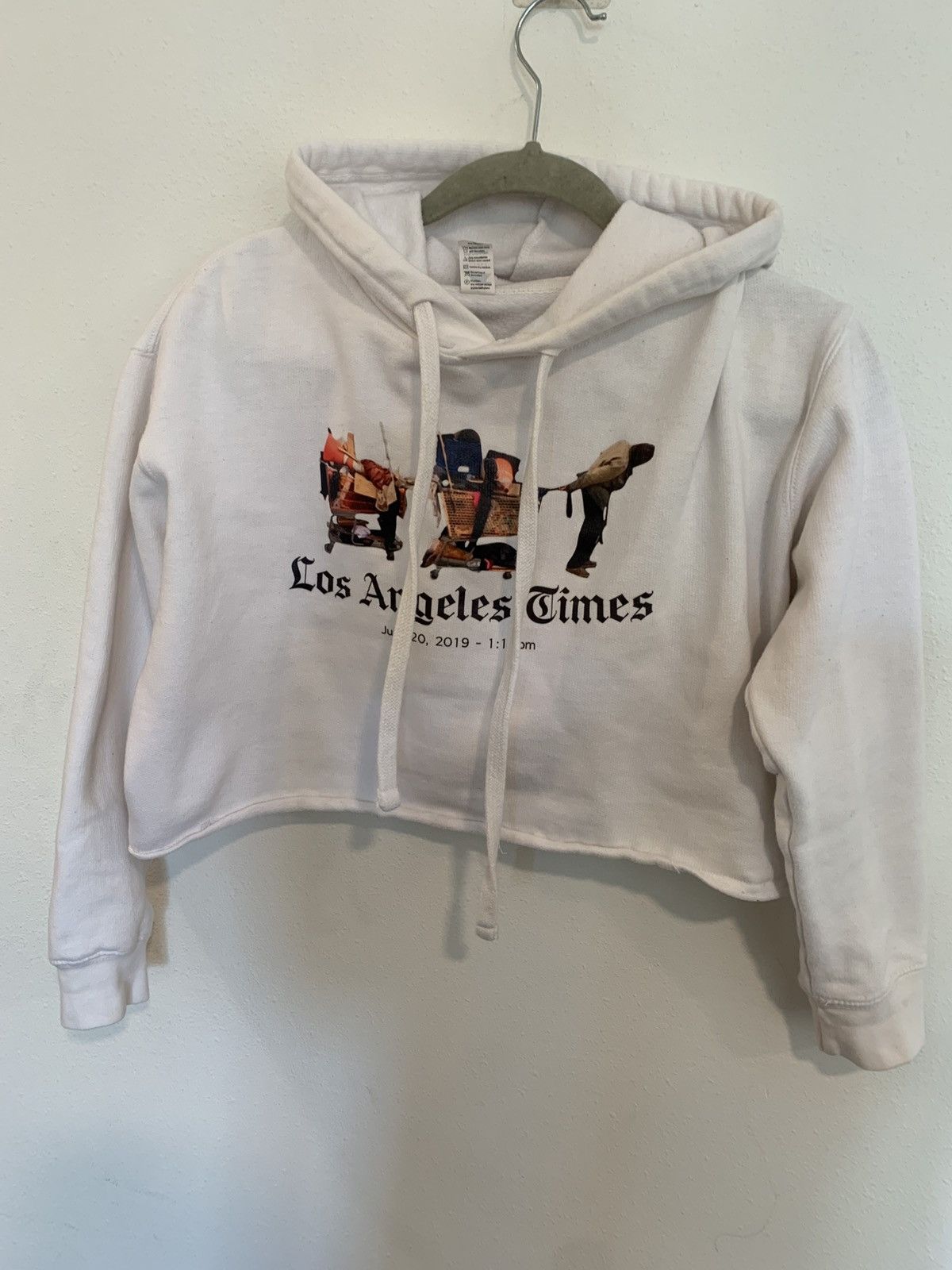 Los Angeles Apparel Los Angeles times White cropped hoodie Size S / US 4 / IT 40 - 3 Thumbnail