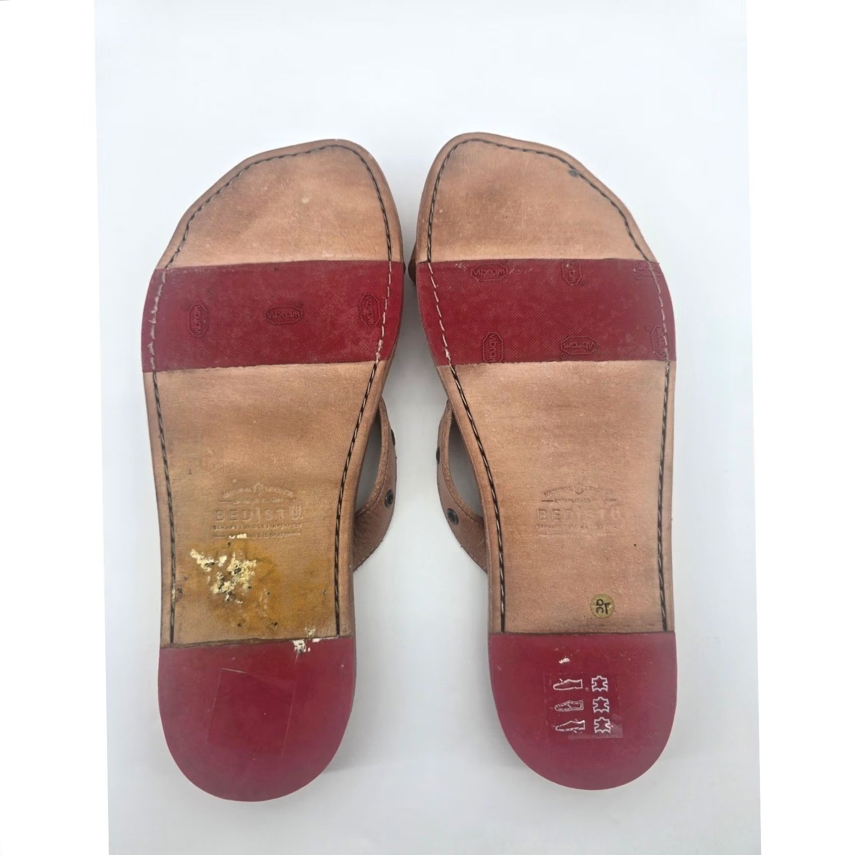 Bed Stu Slide Sandals Mens 11 Brown Leather Capriana Vibram Euc, Men's — image 3 of 6