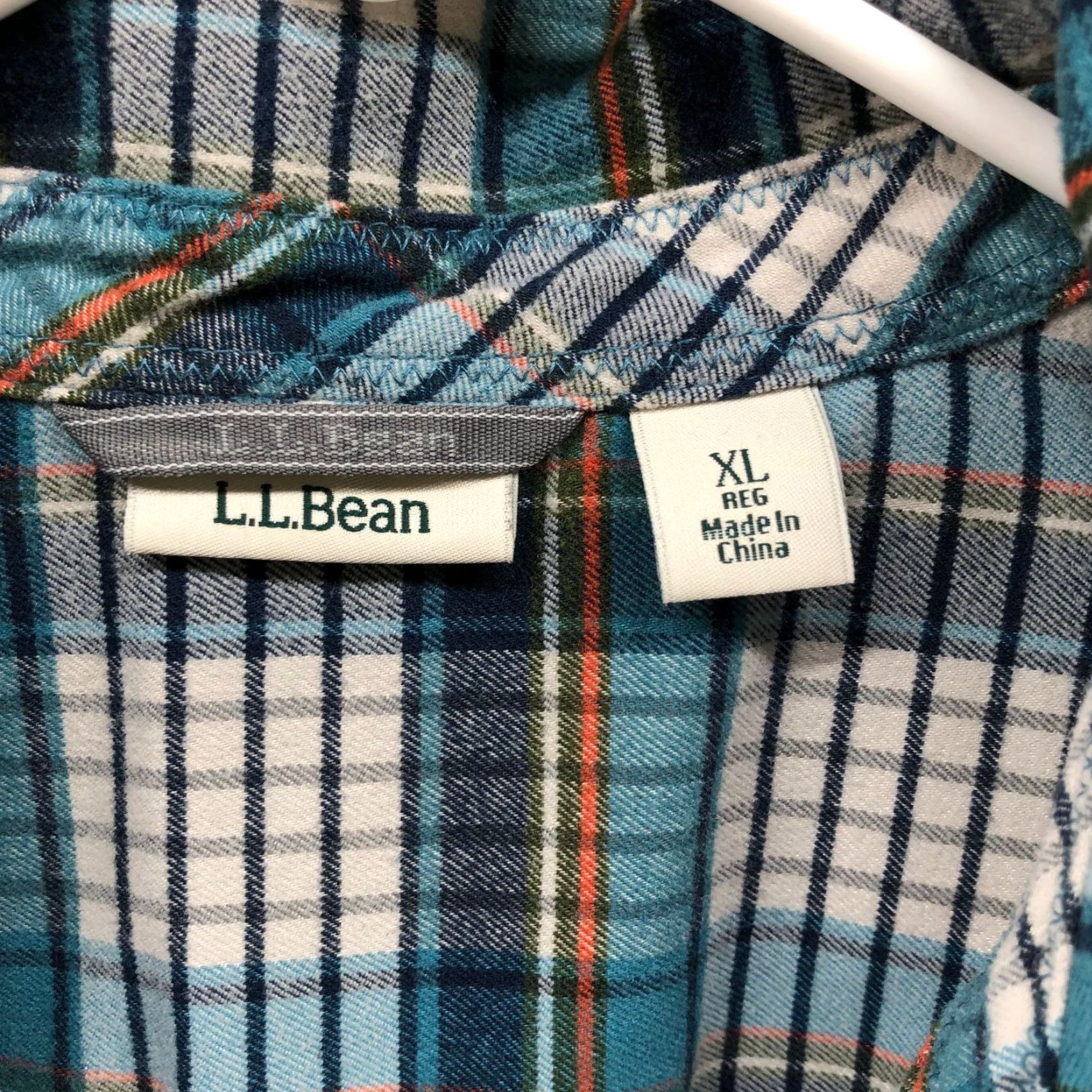 Vintage L.L. Bean Flannel Shirt Womens XL Blue White Plaid Teal Long Sleeve Size XL / US 12-14 / IT 48-50 - 5 Thumbnail