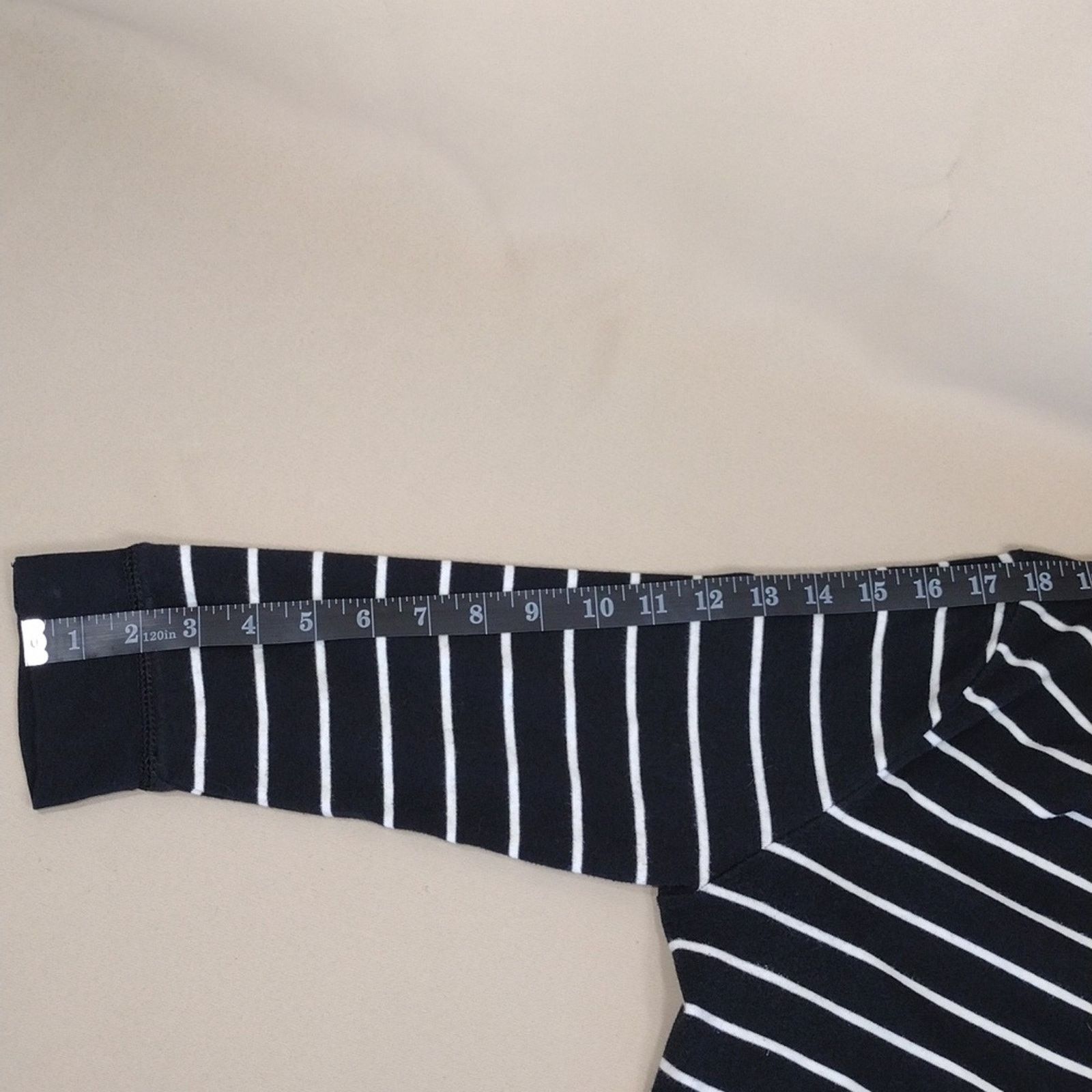 Other American Living Black White Striped Cotton Stretchy Shirt Size XL / US 12-14 / IT 48-50 - 8 Thumbnail