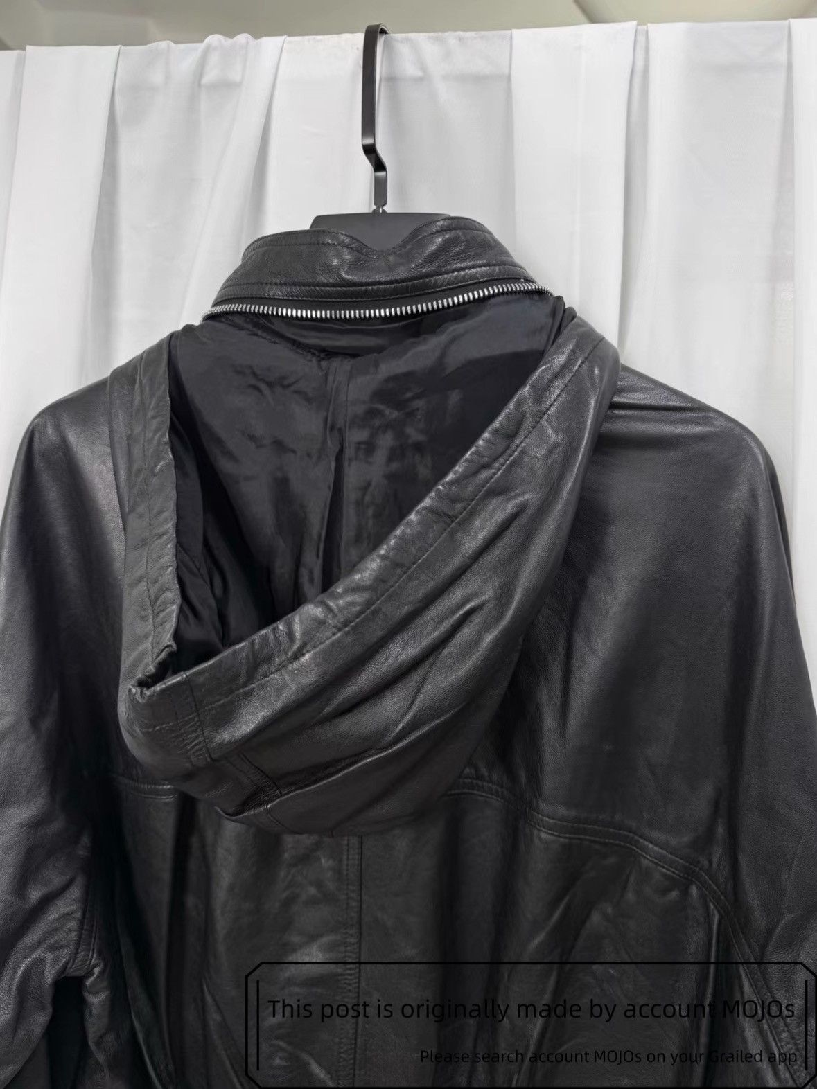 Rick Owens Sz 40 Rick Owens M65 Leather OS Hoodie Jacket mojos2149 Size US L / EU 52-54 / 3 - 6 Thumbnail