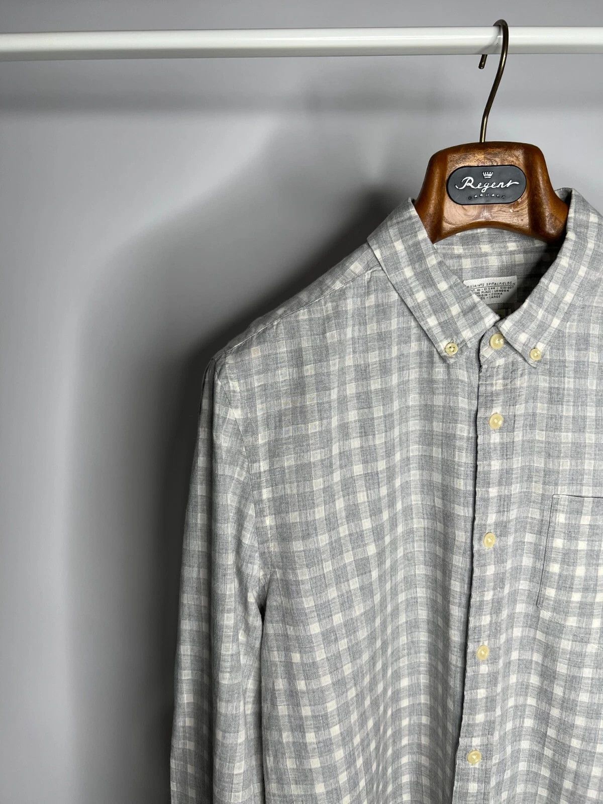 Allsaints ALLSAINTS Haku L/Slv Shirt Wool Linen Blend Plaid Japan Made Size US L / EU 52-54 / 3 - 2 Thumbnail