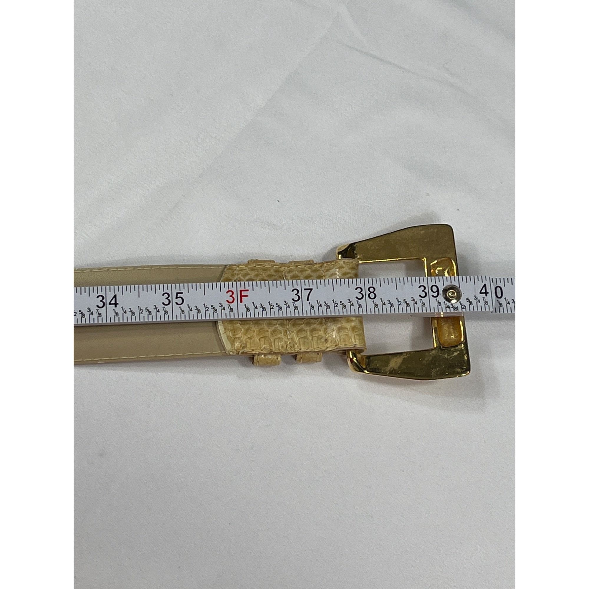 Designer Dame Belt And Bag SKU 7929 Elegant Beige Snake Embossed Leat Size ONE SIZE - 9 Thumbnail