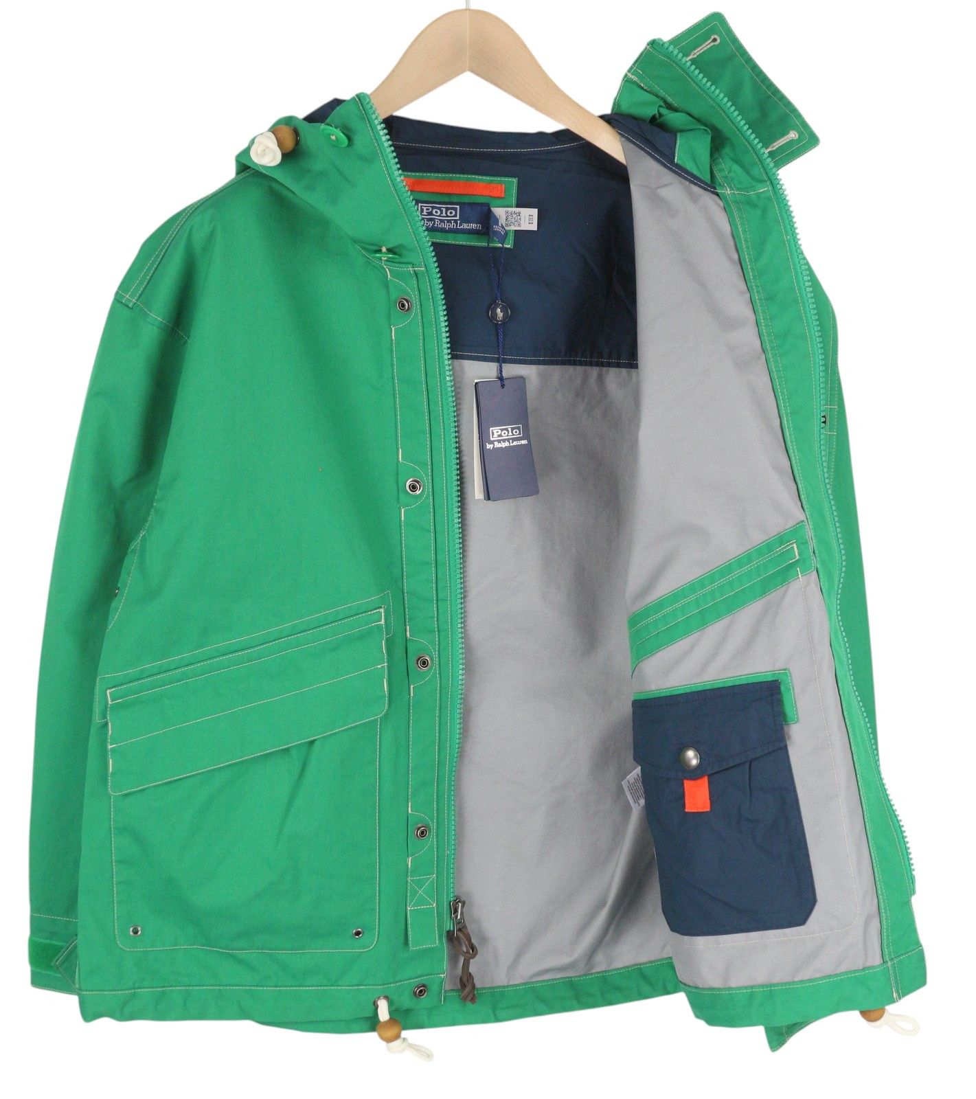 Polo Ralph Lauren S Green Hooded Windbreaker Water Repellent Jacket 84634 Size US S / EU 44-46 / 1 - 4 Thumbnail