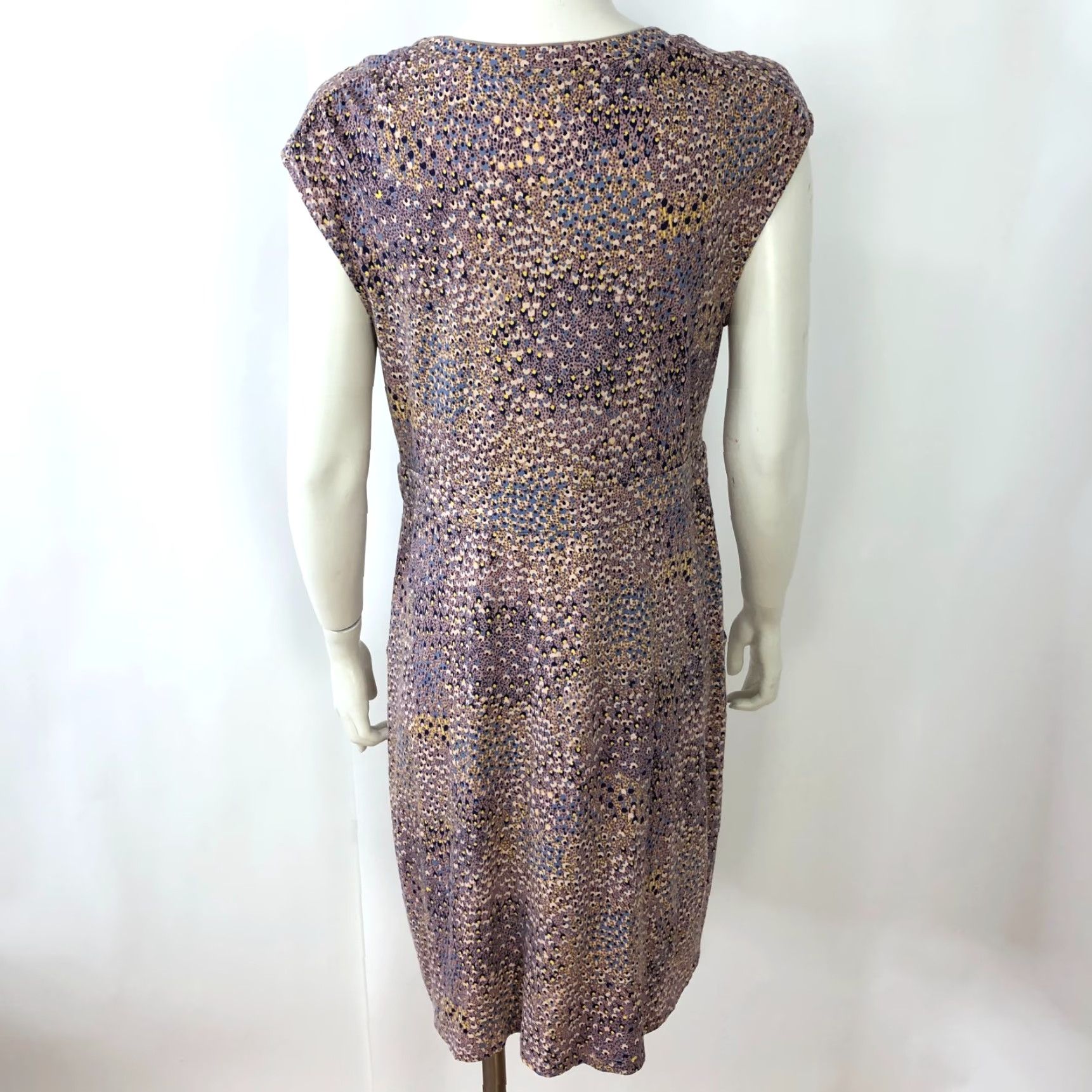 Boden Boden Dress 12 Sheath Above Knee Multicolor All Over Print Blue Brown WH978 Womens Casual Knit Cotton Modal Blend Wool? No Size XL / US 12-14 / IT 48-50 - 3 Thumbnail
