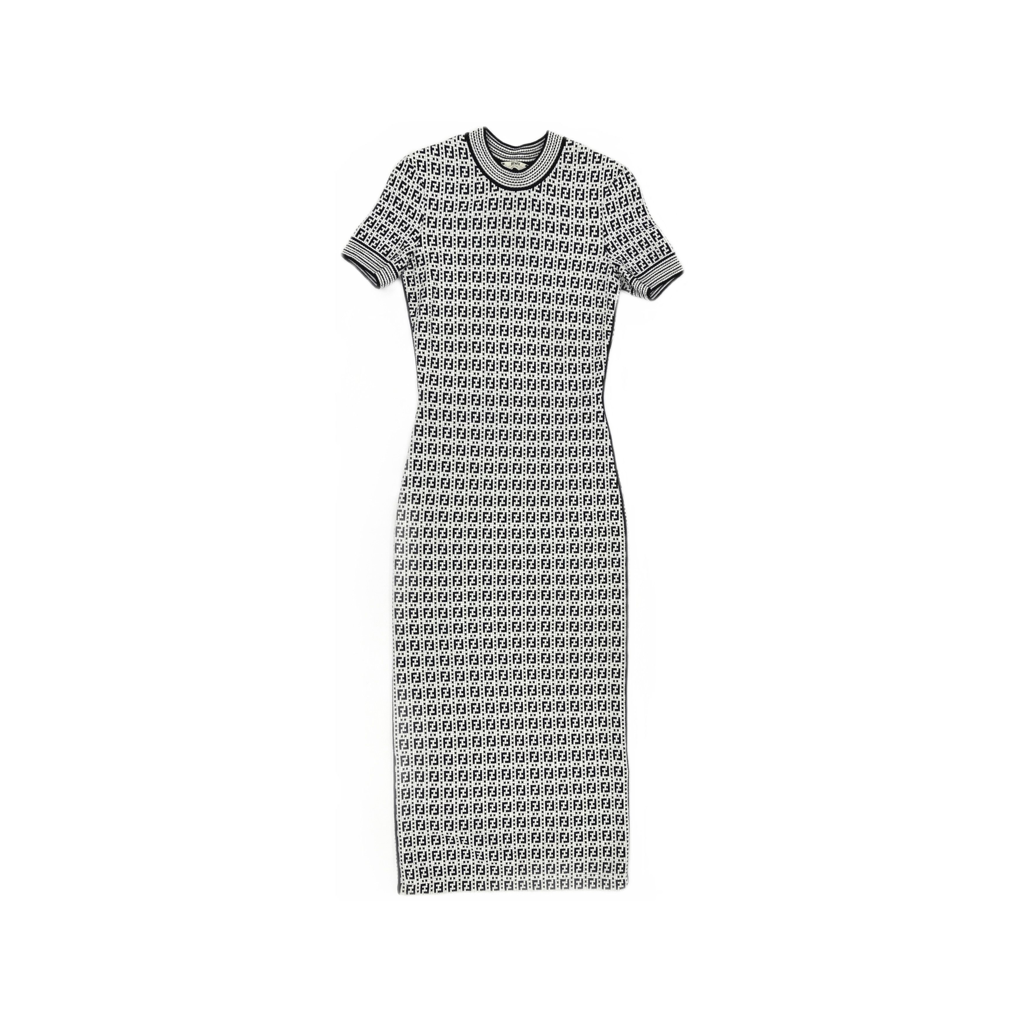 Fendi Fendi FF Logo Knit Midi Dress Size 36 Size XS / US 0-2 / IT 36-38 - 1 Thumbnail