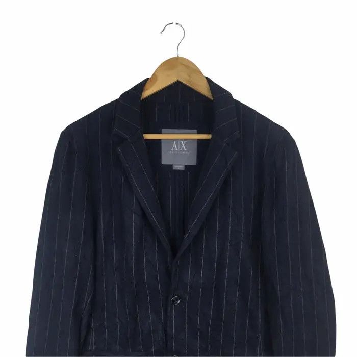 Armani Vtg ARMANI EXCHANGE Made In Italy Striped Blazer Coat Suit Size 40R - 2 Thumbnail