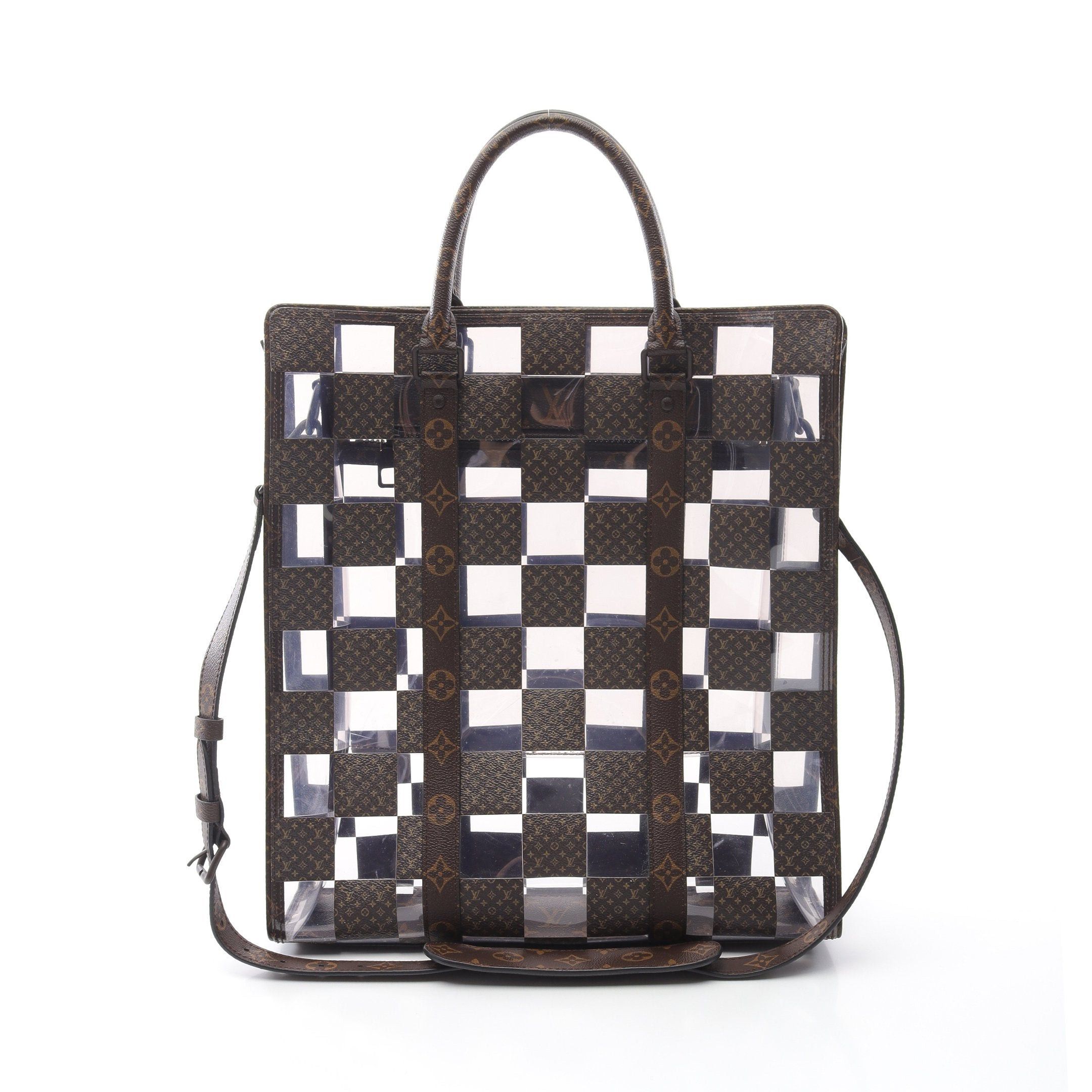 Louis Vuitton Louis Vuitton Sac Plat Monogram Chess Handbag Tote Bag Vinyl Brown Clear Size ONE SIZE - 1 Thumbnail