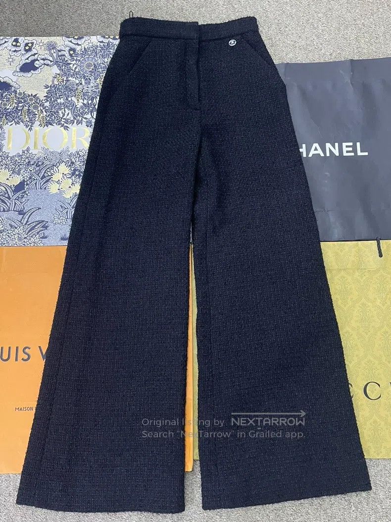 Chanel Chanel Black tweed trousers Size 42" / US 20 - 1 Thumbnail
