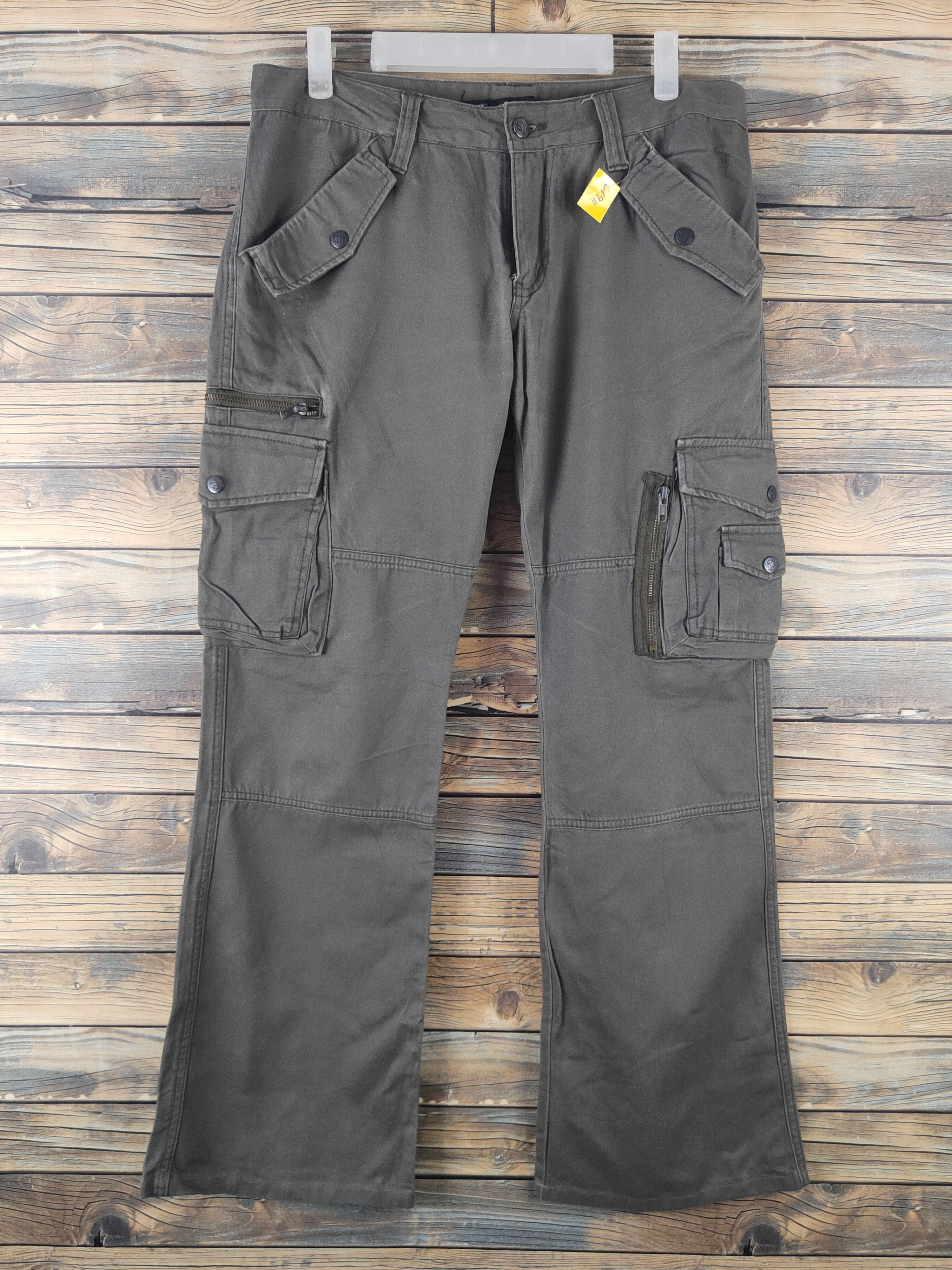 Japanese Brand DL Root Three Dark Olive Multipocket Cargo Pants #1911 Size 33" - 1 Thumbnail
