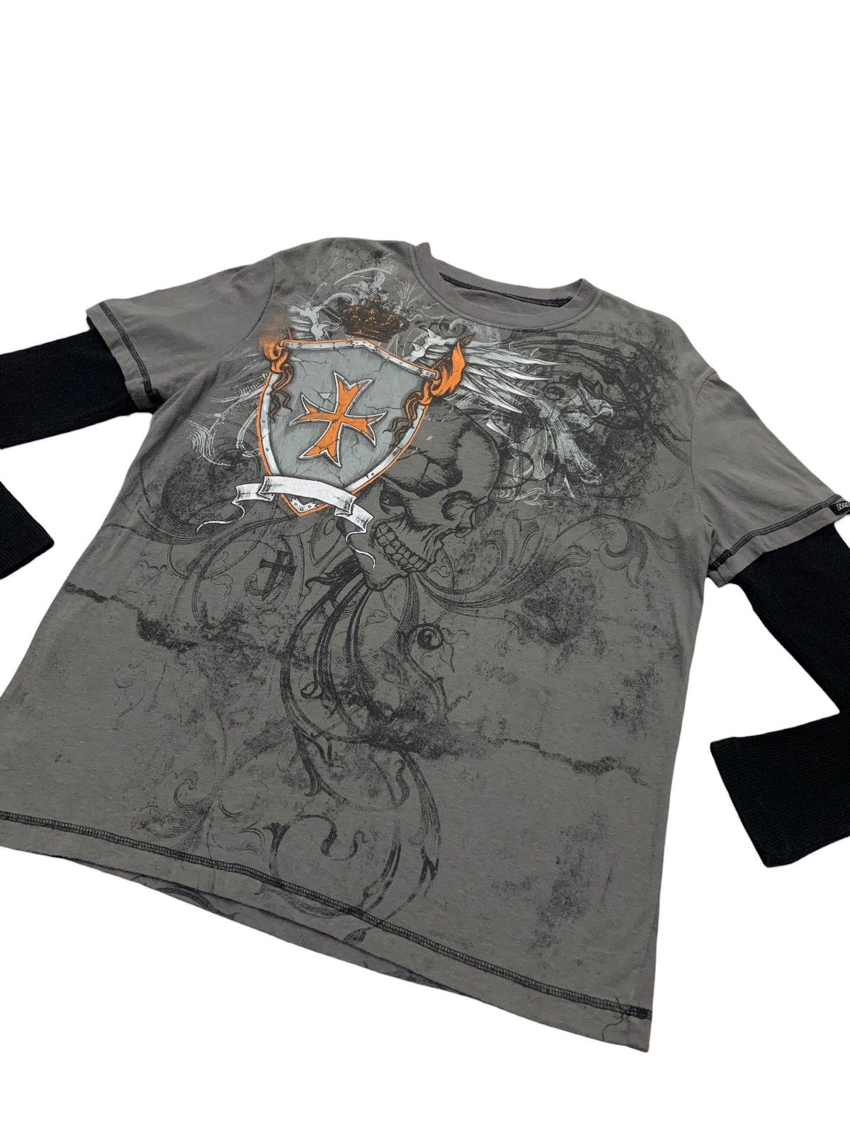 Affliction × If Six Was Nine Y2K MMA Elite Cyber Grunge Double Layer Thermal L/S Tees Size US L / EU 52-54 / 3 - 3 Thumbnail