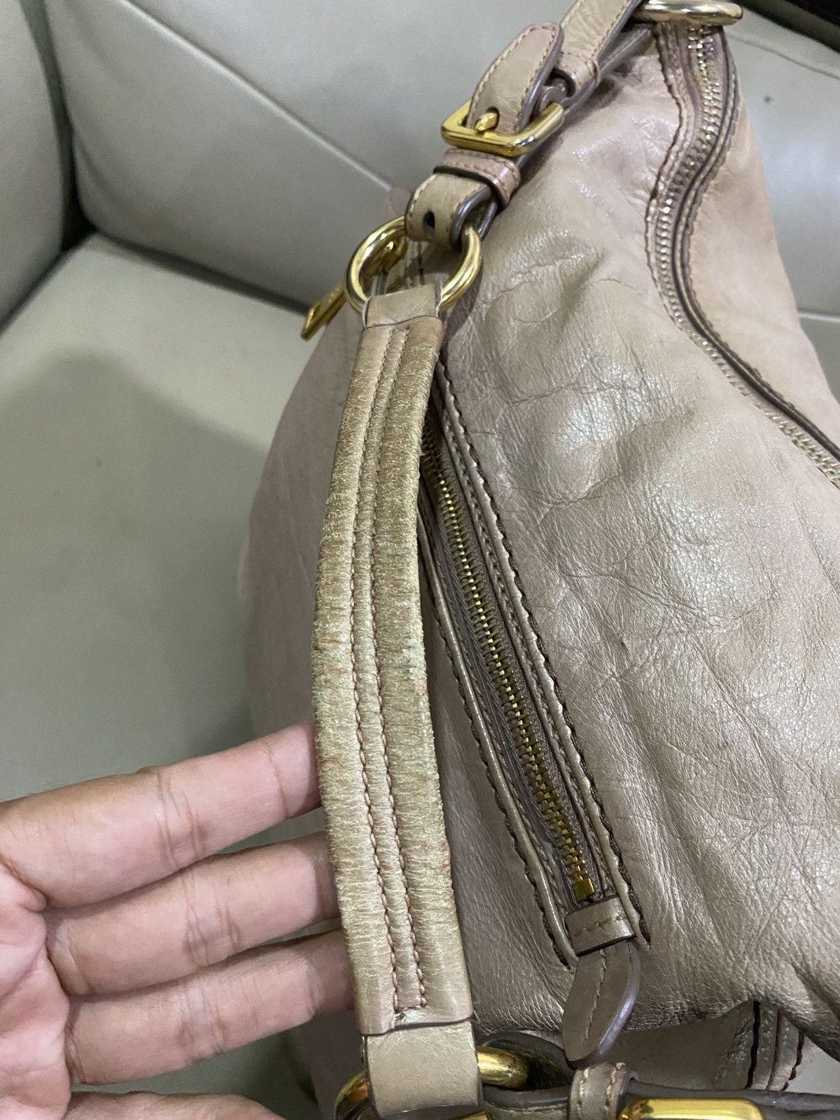 Prada Authentic Prada Saffiano Leather Shoulder Hobo Bag Size ONE SIZE - 12 Thumbnail