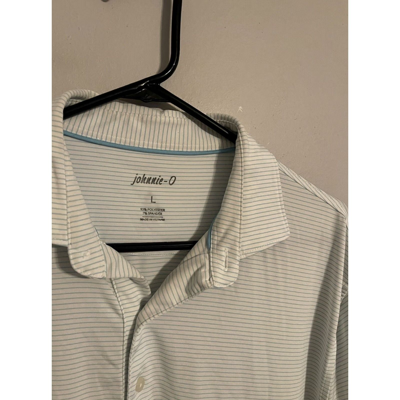 johnnie-O JOHNNIE-O Albatross Polo Golf Shirt Barbados Blue Men's L Striped Performance Size US L / EU 52-54 / 3 - 2 Thumbnail