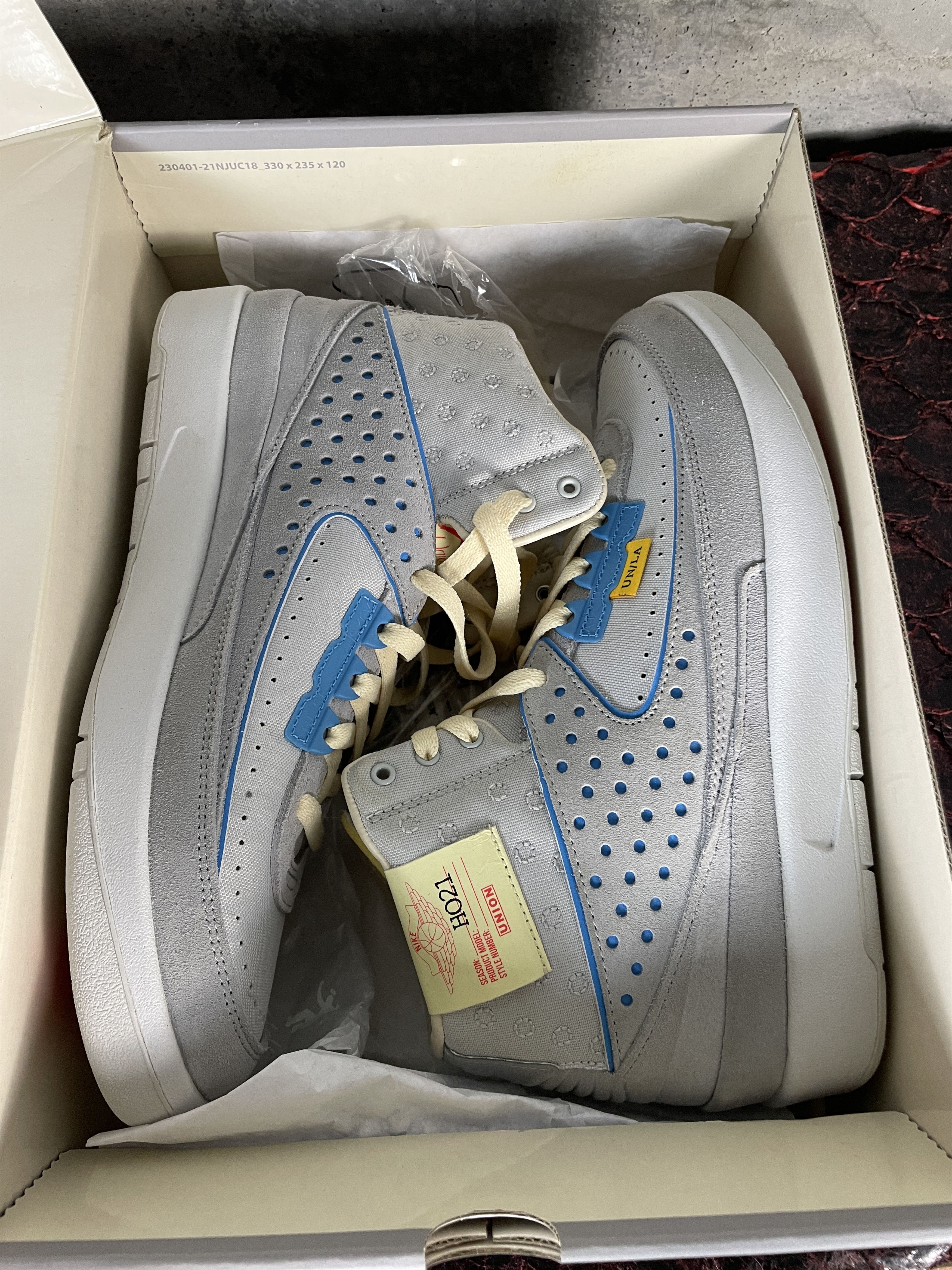 Jordan Brand × Union LA Jordan 2 Retro SP Union Grey Fog PROMO SAMPLE Size US 8 / EU 41 - 4 Thumbnail
