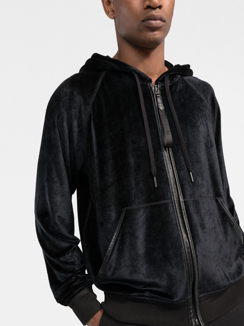 Tom Ford Best Dressed $1,850 w/Tax Leather Accents Double Zip Hoodie Size US M / EU 48-50 / 2 - 6 Thumbnail