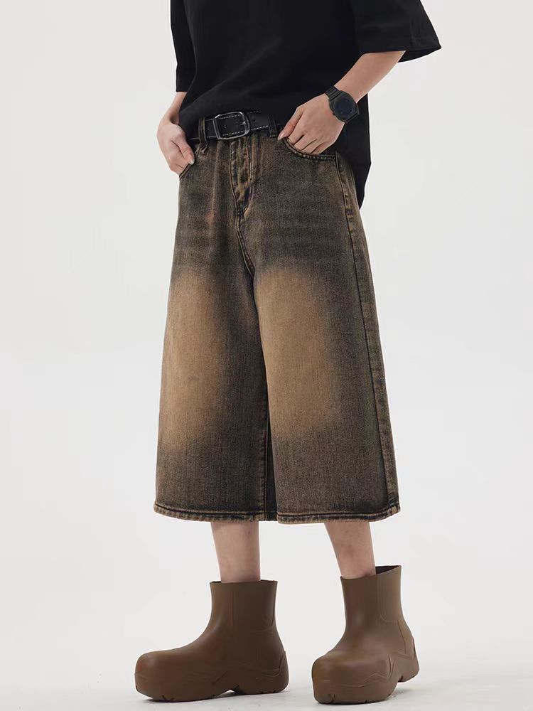 Vintage Vintage wide-leg wasteland style washed loose denim shorts Size US 33 - 2 Thumbnail