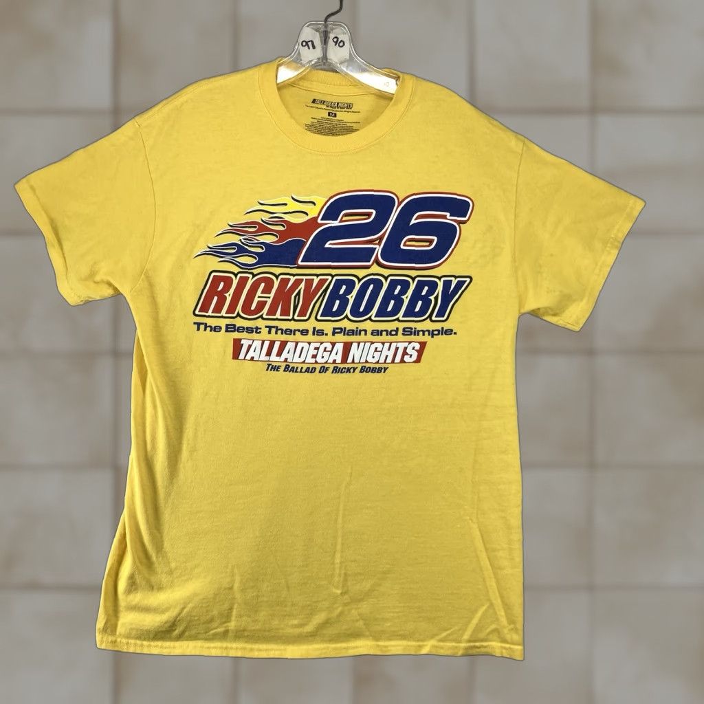 Vintage Talladega Nights Shirt Mens Medium Short Sleeve Yellow Ricky Bobby Columbia All Cotton Graphic Print T-Shirt Mens Best Sellers Size US M / EU 48-50 / 2 - 1 Thumbnail