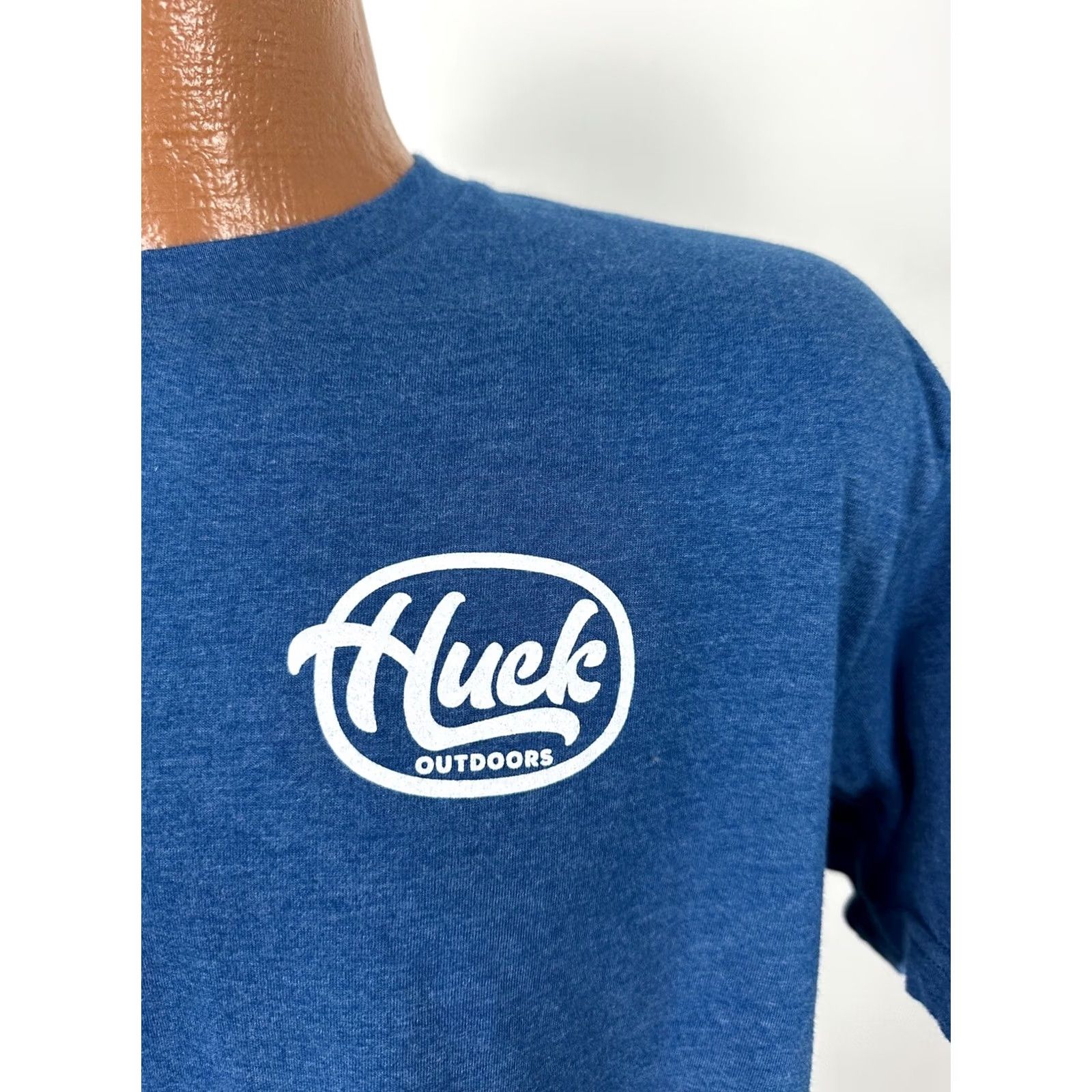 Vintage Huck Outdoors Shirt Large Heather Blue Fishing Lures Nature Freshwater Size US L / EU 52-54 / 3 - 3 Thumbnail