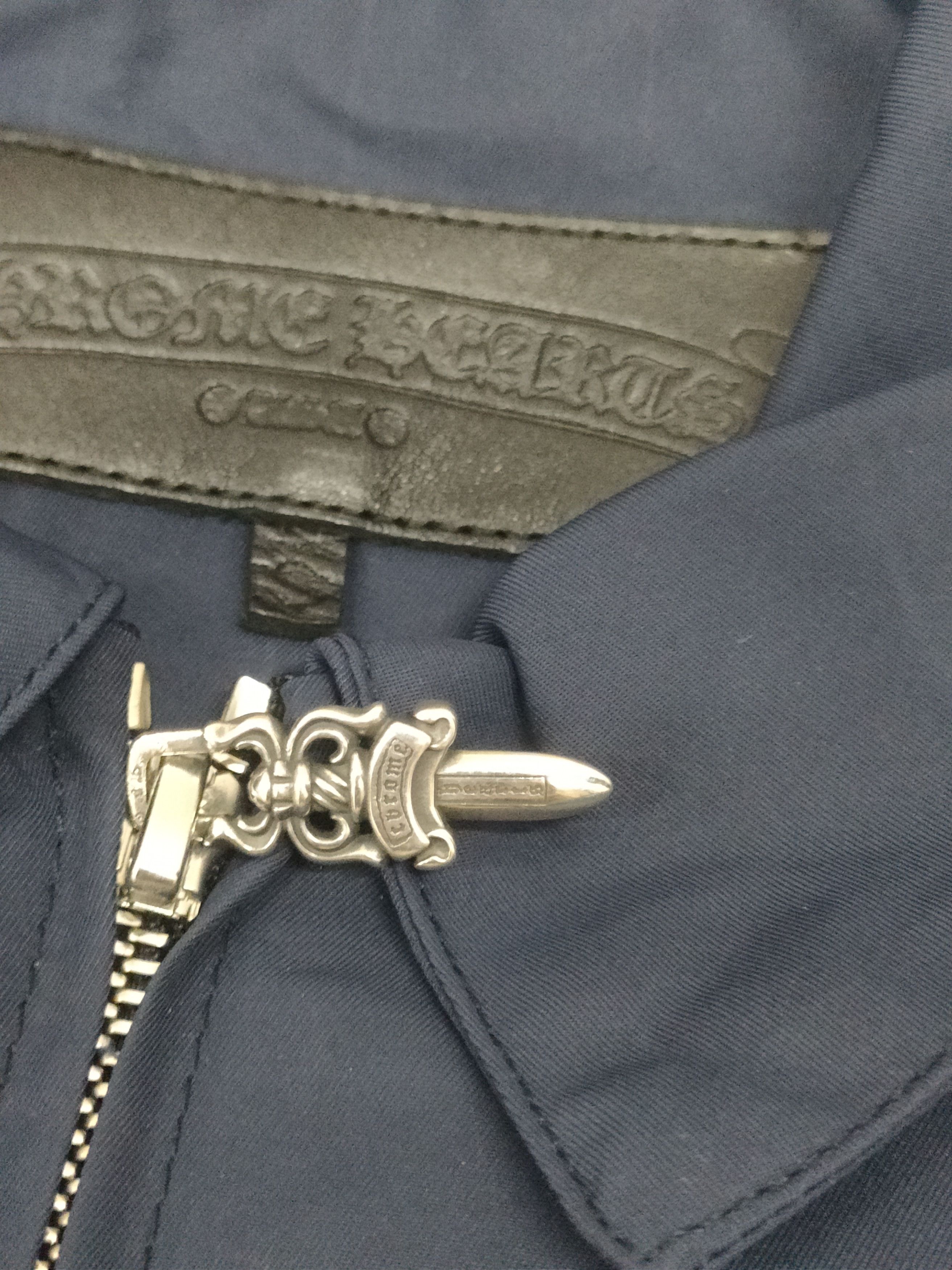 Chrome Hearts Chrome Hearts Yellow Cross Nylon Navy Utility Zip Shirt Size S / US 4 / IT 40 - 4 Thumbnail