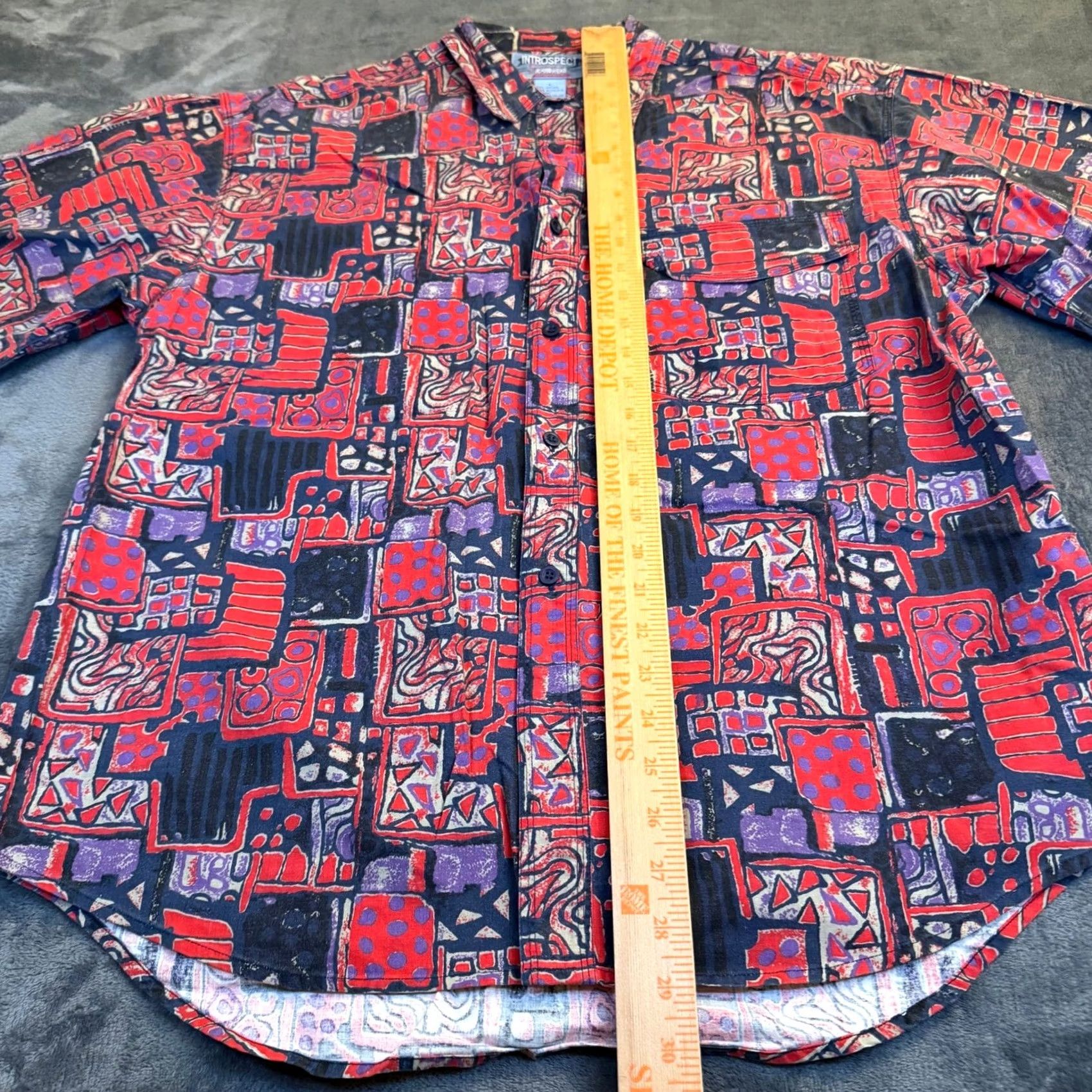 Vintage VINTAGE Introspect Jeanswear Abstract Print Short Sleeve Button-Up Shirt Mens Large Size US L / EU 52-54 / 3 - 7 Thumbnail