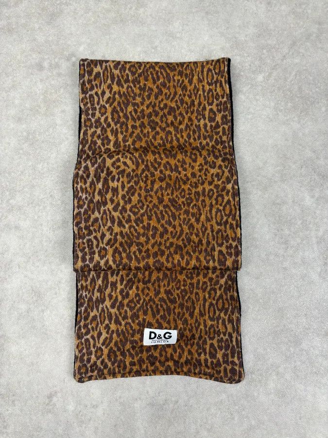 Dolce & Gabbana SS1999 Dolce & Gabbana Brown Wool Leopard Scarf Size ONE SIZE - 3 Thumbnail