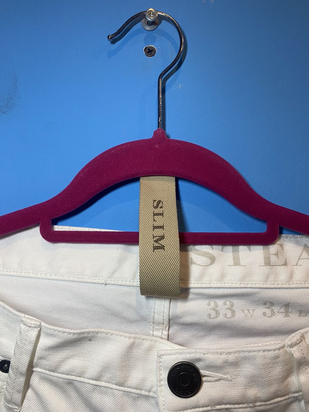 Burberry × Designer Burberry Brit White Pants 33x34 Size US 33 - 3 Thumbnail