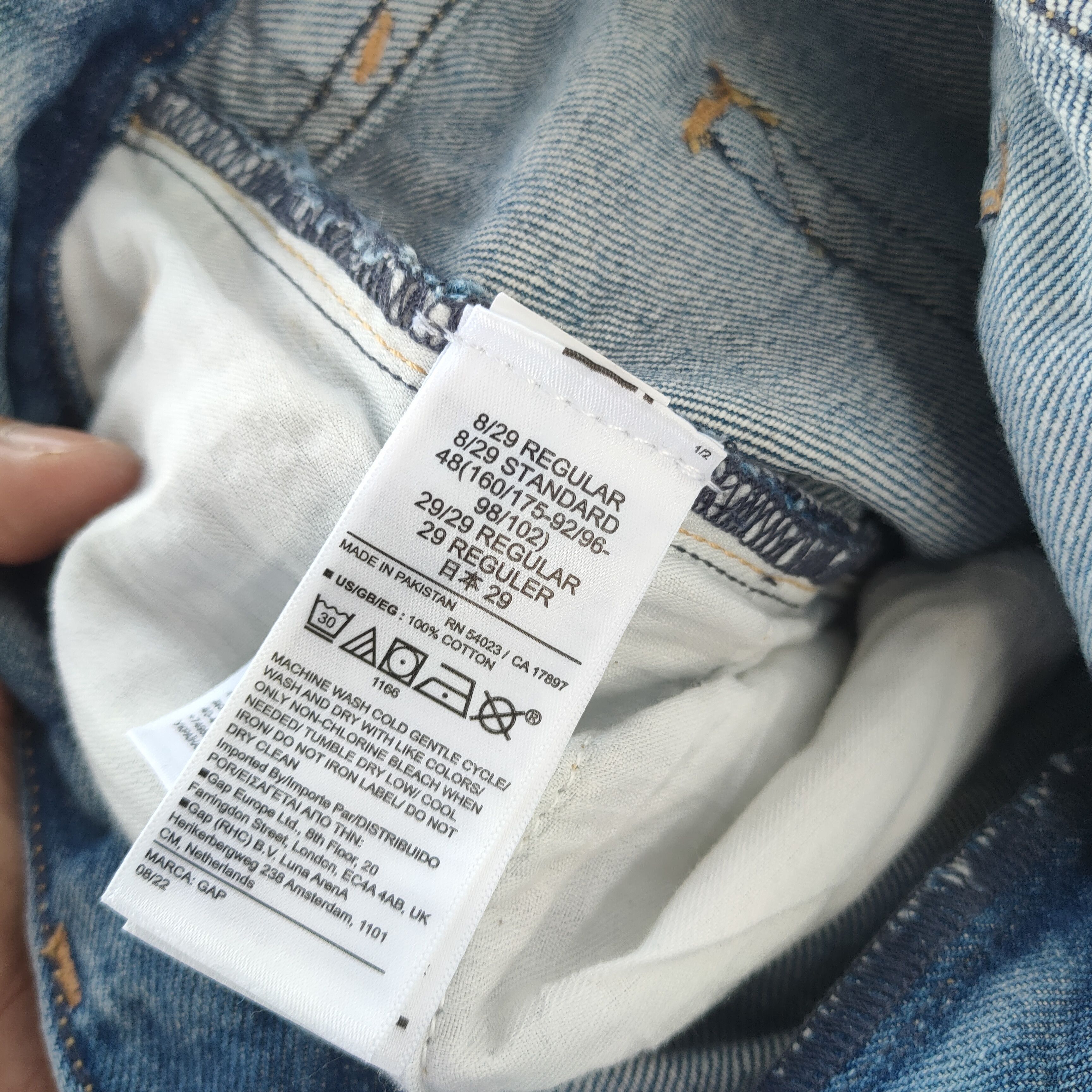 Gap VINTAGE JAPANESE FADED RIPPED DISTRESSED JEANS DENIM PANTS Size US 34 / EU 50 - 13 Thumbnail