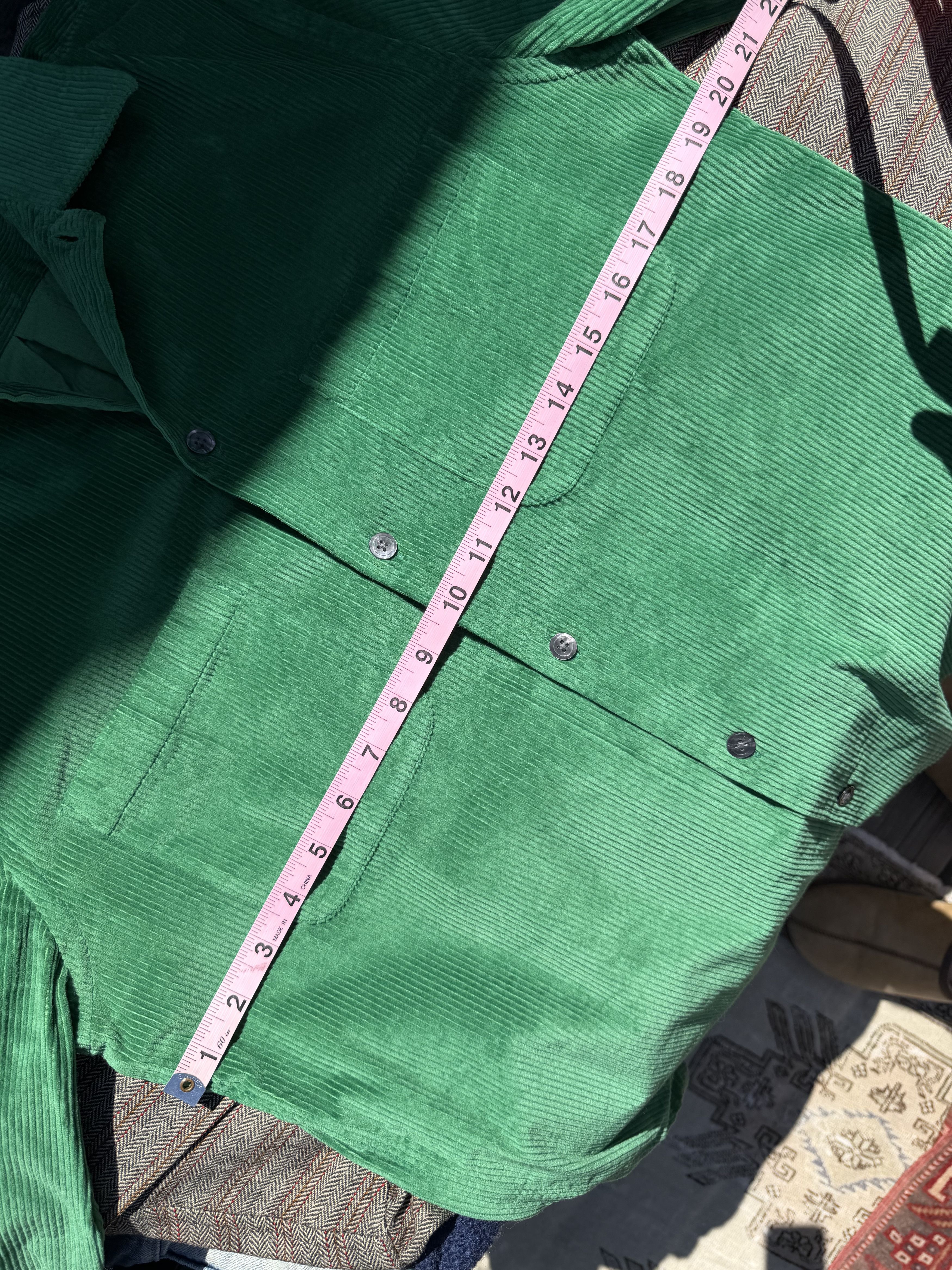 Todd Snyder Todd Snyder Emerald Green Corduroy Camp Collar Shirt Small Size US S / EU 44-46 / 1 - 4 Thumbnail