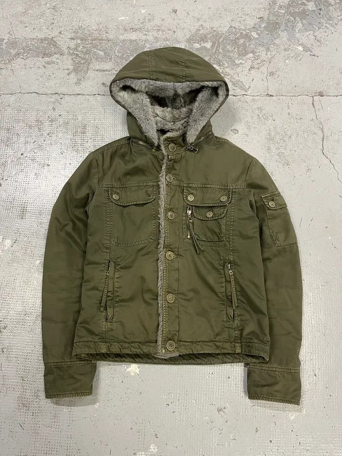 Daniele Alessandrini 2000s Daniele Alessandrini Military Green Multi Pockets Faux Fur Jacket Size US S / EU 44-46 / 1 - 4 Thumbnail