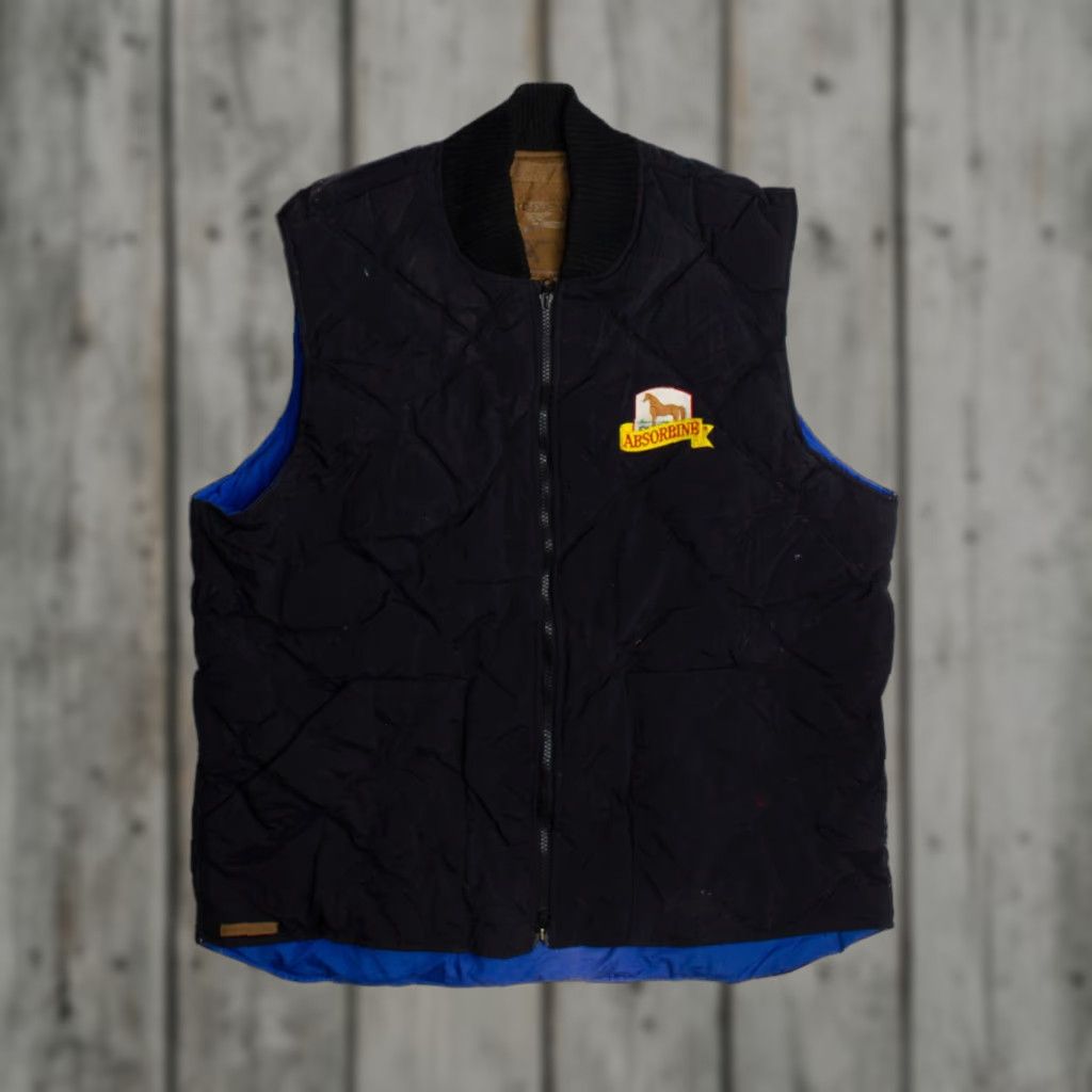 Roper VINTAGE Roper Range Gear Vest Black X-Large 1990s Absorbine Logo Vest Mens Size US XL / EU 56 / 4 - 1 Thumbnail