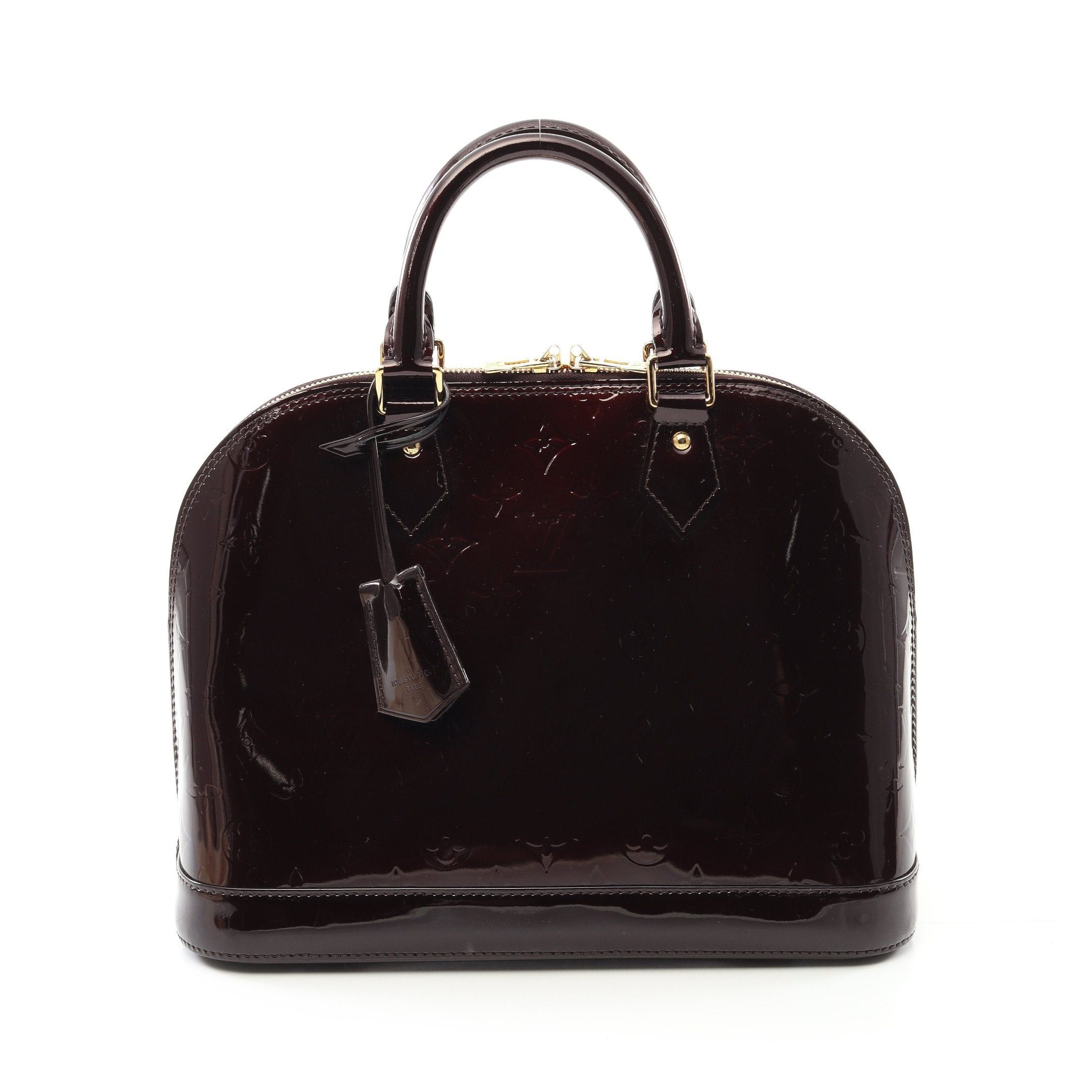 Louis Vuitton Louis Vuitton Alma Pm Monogram Vernis Amarante Handbag Leather Dark Purple Size ONE SIZE - 1 Thumbnail