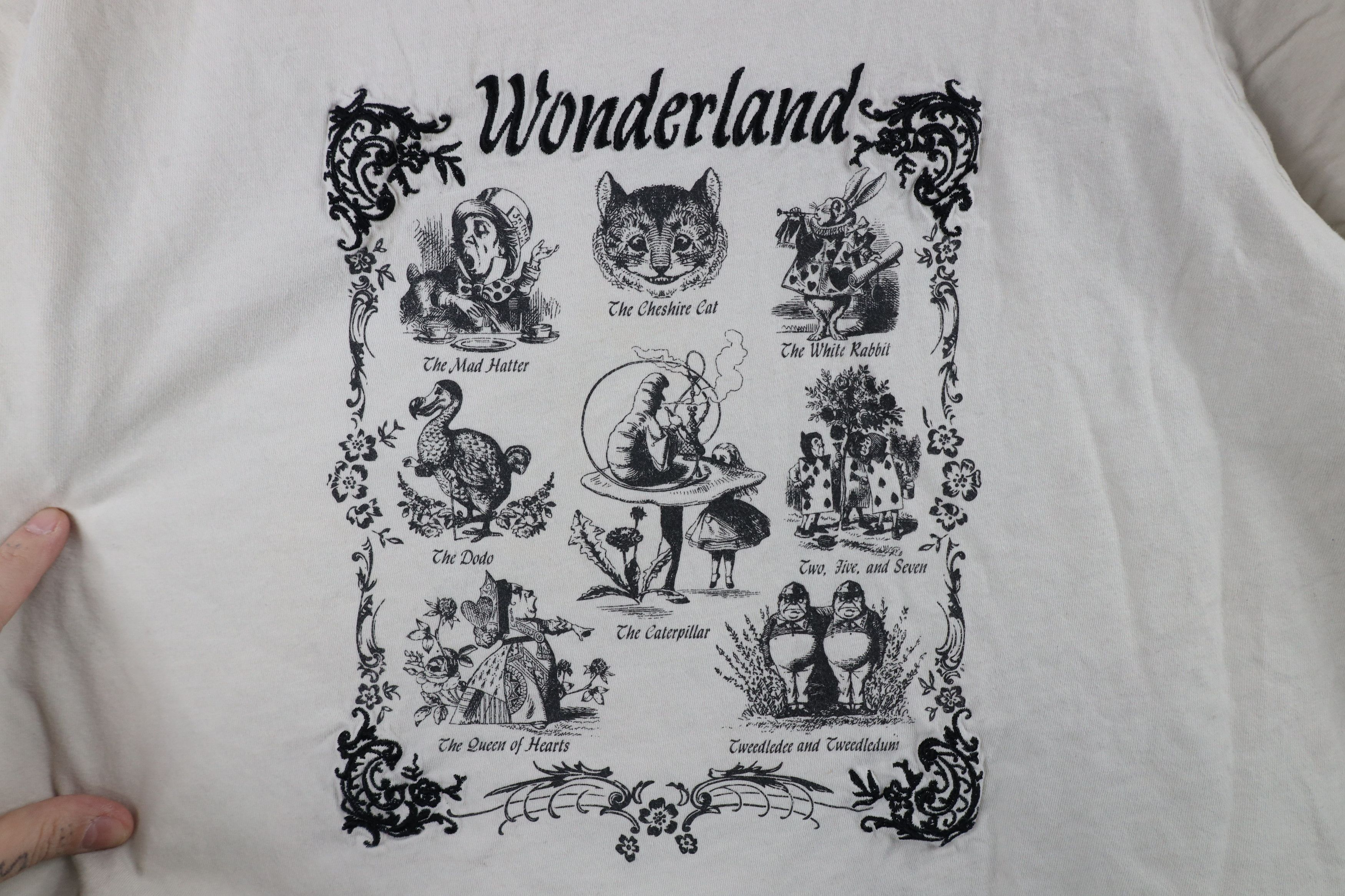 Vintage Thorn and Fable Cropped Alice In Wonderland T-Shirt Beige Size XXL / US 16-18 / IT 52-54 - 4 Thumbnail