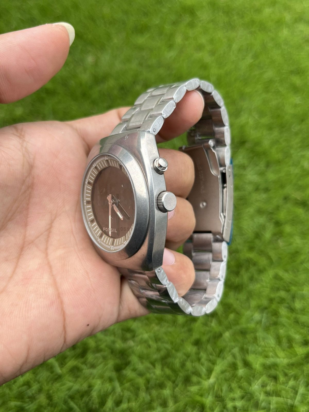 Fossil × Vintage Vintage FOSSIL BIG TIC WATCH NUMBER BROWN Size ONE SIZE - 3 Thumbnail