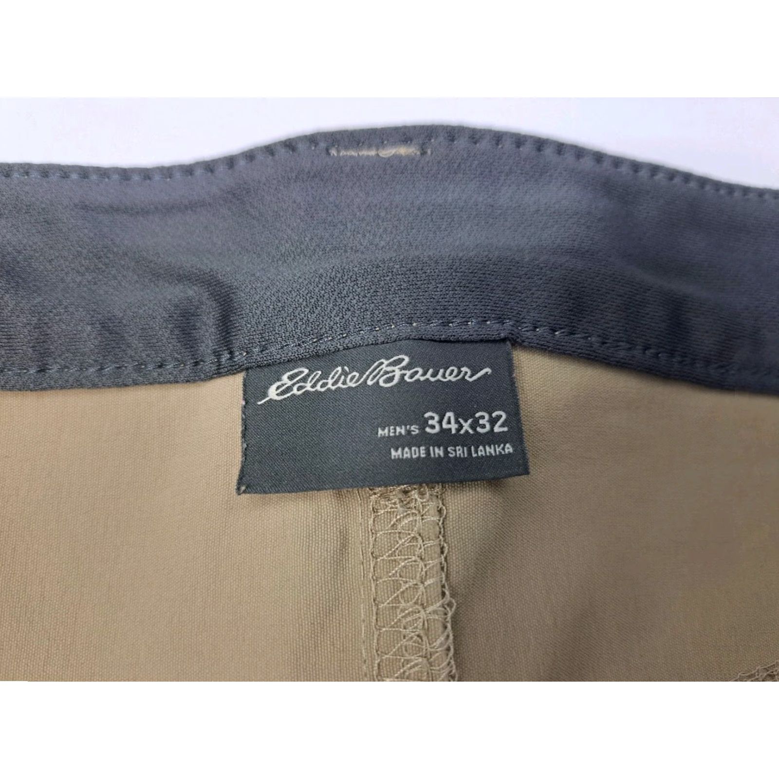 Eddie Bauer Eddie Bauer Mens Beige Tech Pants Size 34/32 Nylon Blend Side Zip Pocket 7079 Chino Straight Inseam 32 Regular Mens Size US 34 / EU 50 - 2 Thumbnail